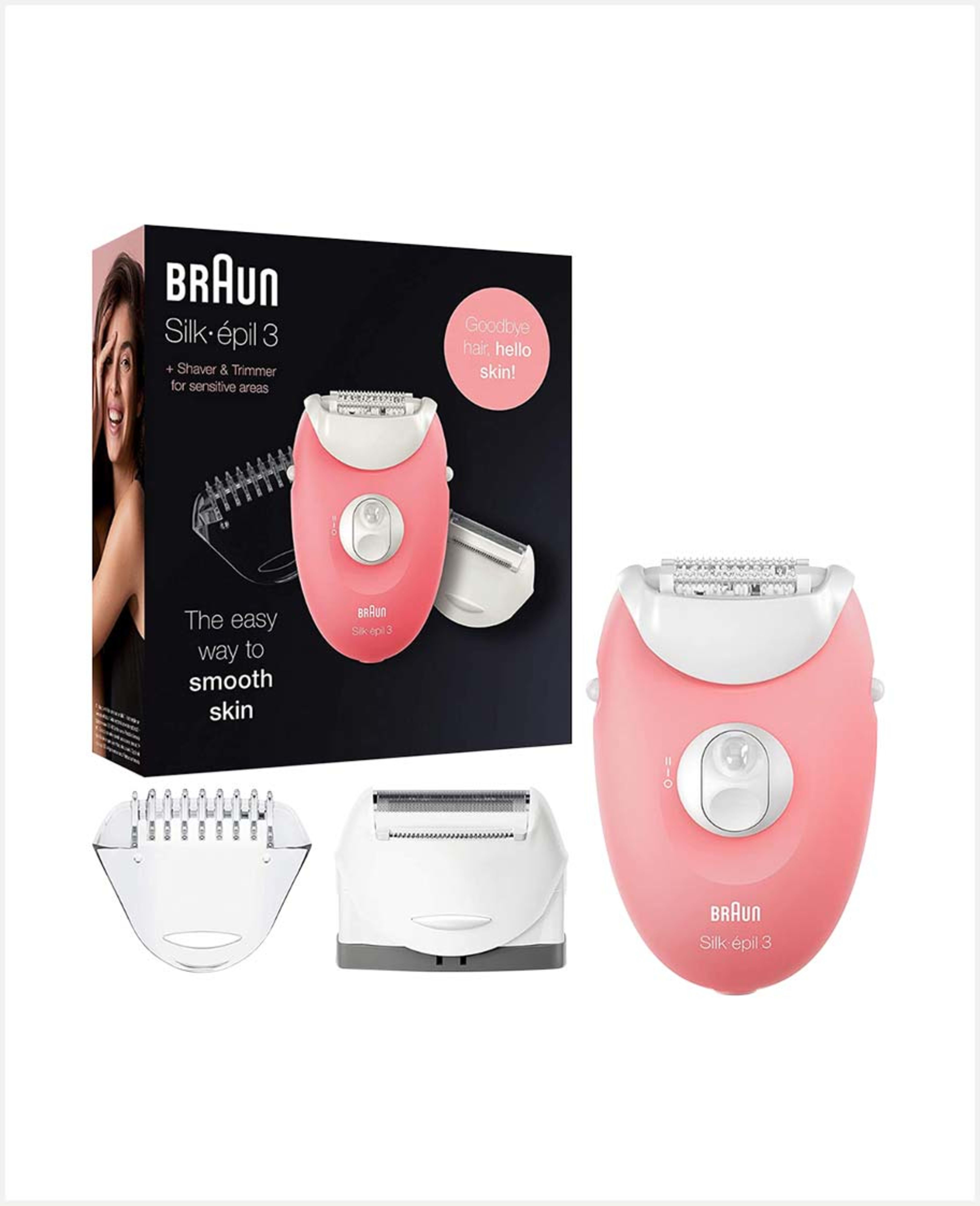 Braun Silk Epilator 3+3 Attach Flamingo Se-3440