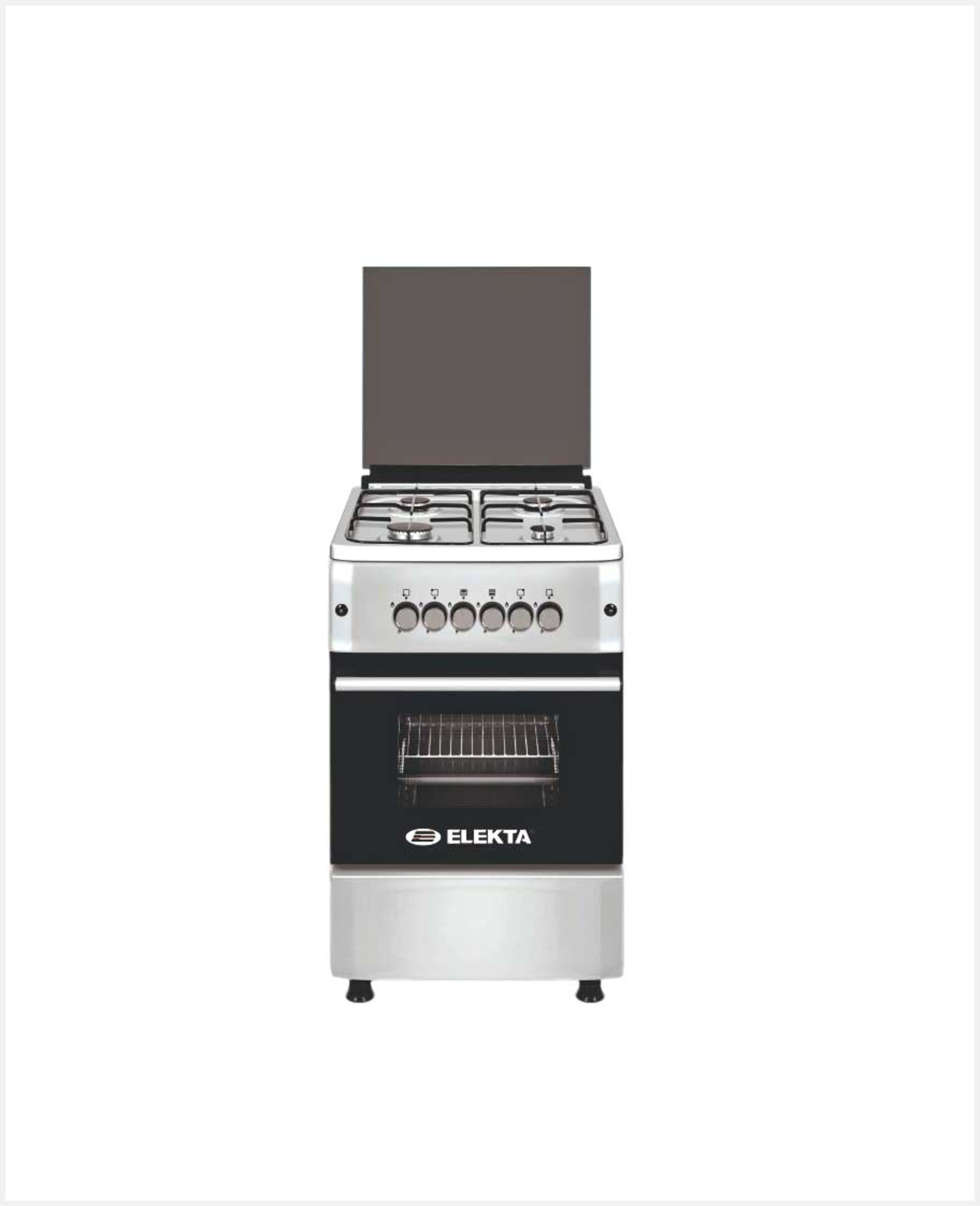Elekta 4 Burner Gas Oven Silver 50x50 Ego567f