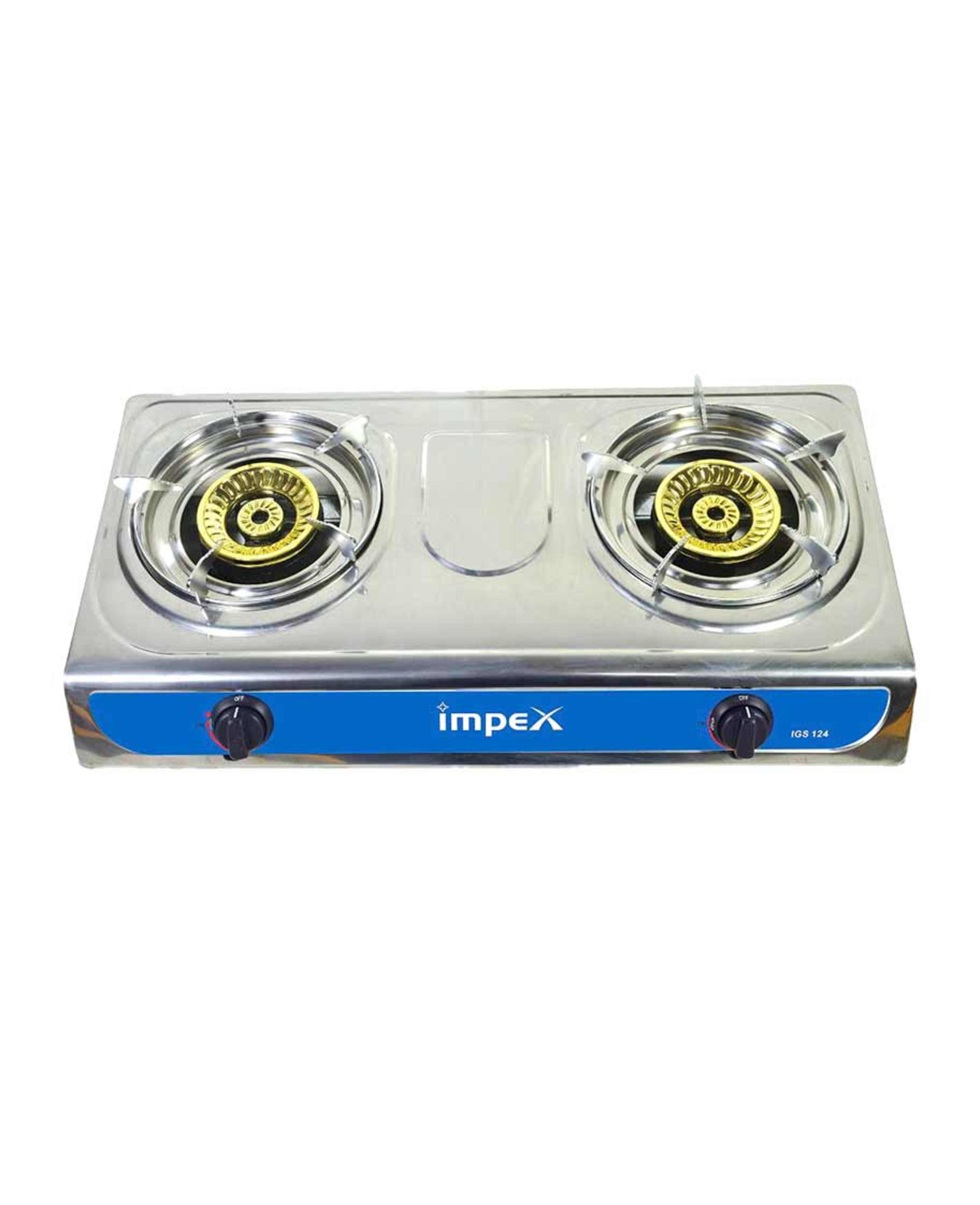Impex 2 Burner Stainless Steel Lp Gas Stove Igs 124