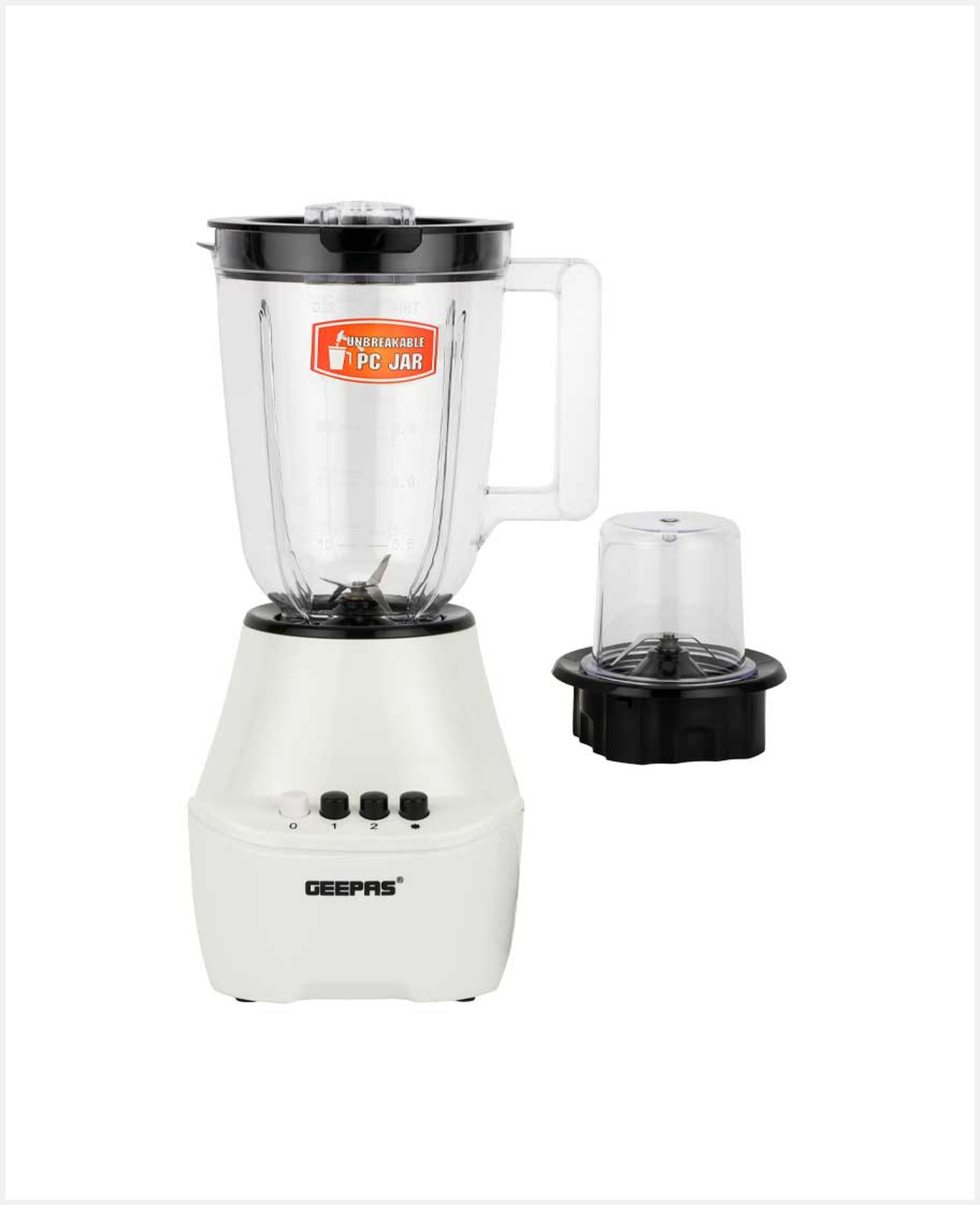 Geepas 2in1 Blender Unbreakable Jar 1.5ltr 400w Gsb5409