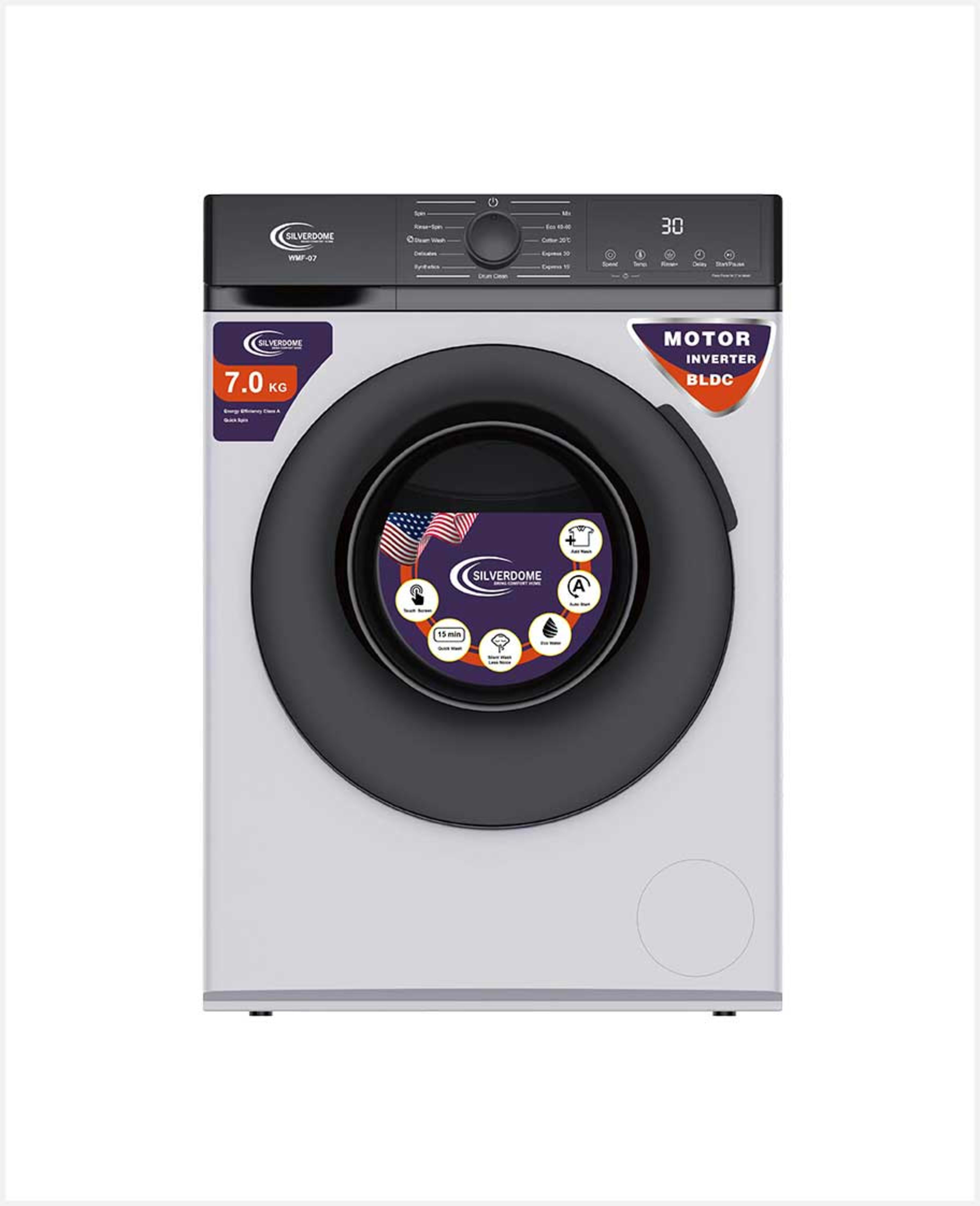Silverdome Front Load Washing Machine 7kg Wmf-07