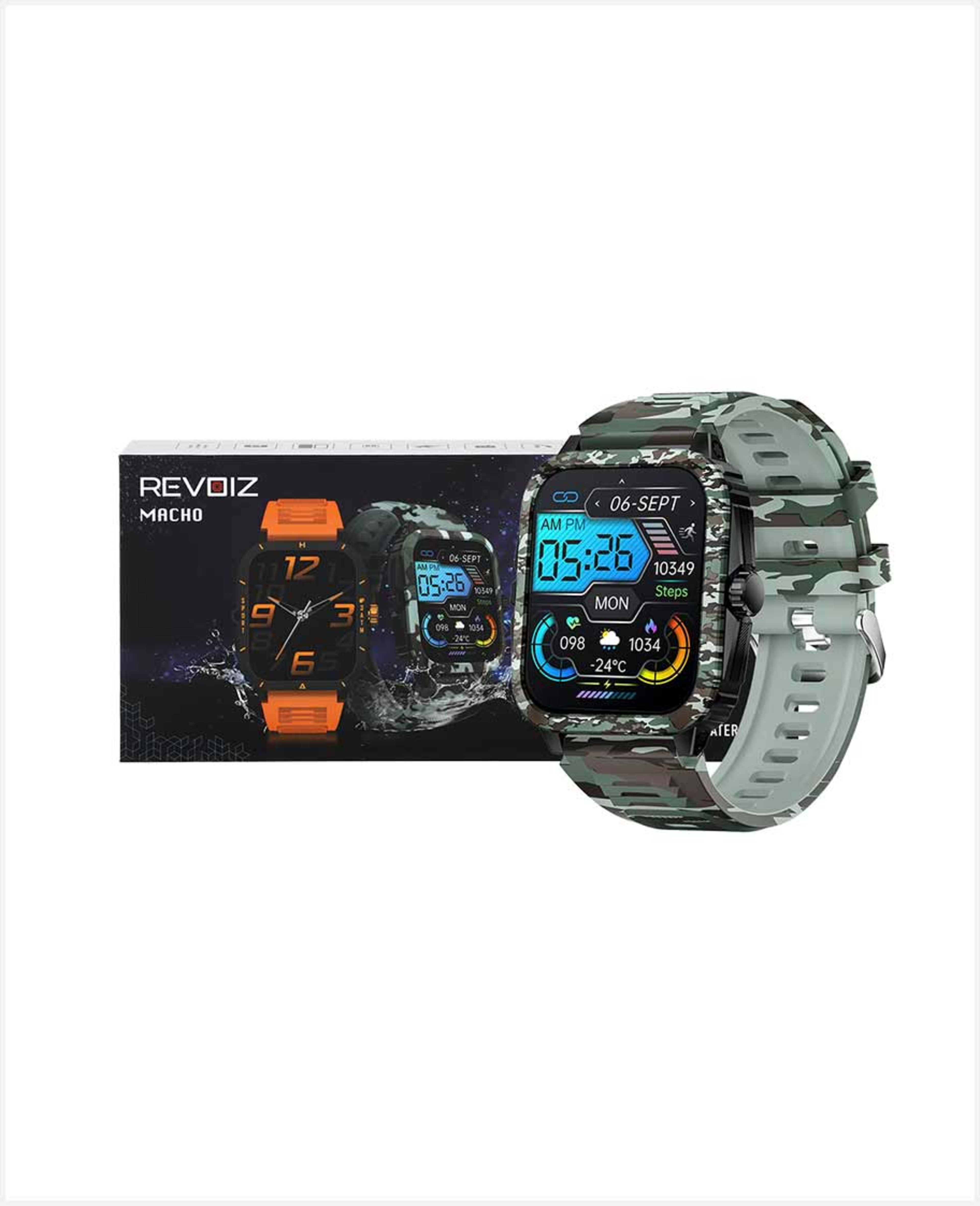 Revoiz Macho Water Proof Smart Watch with Bt 3atm