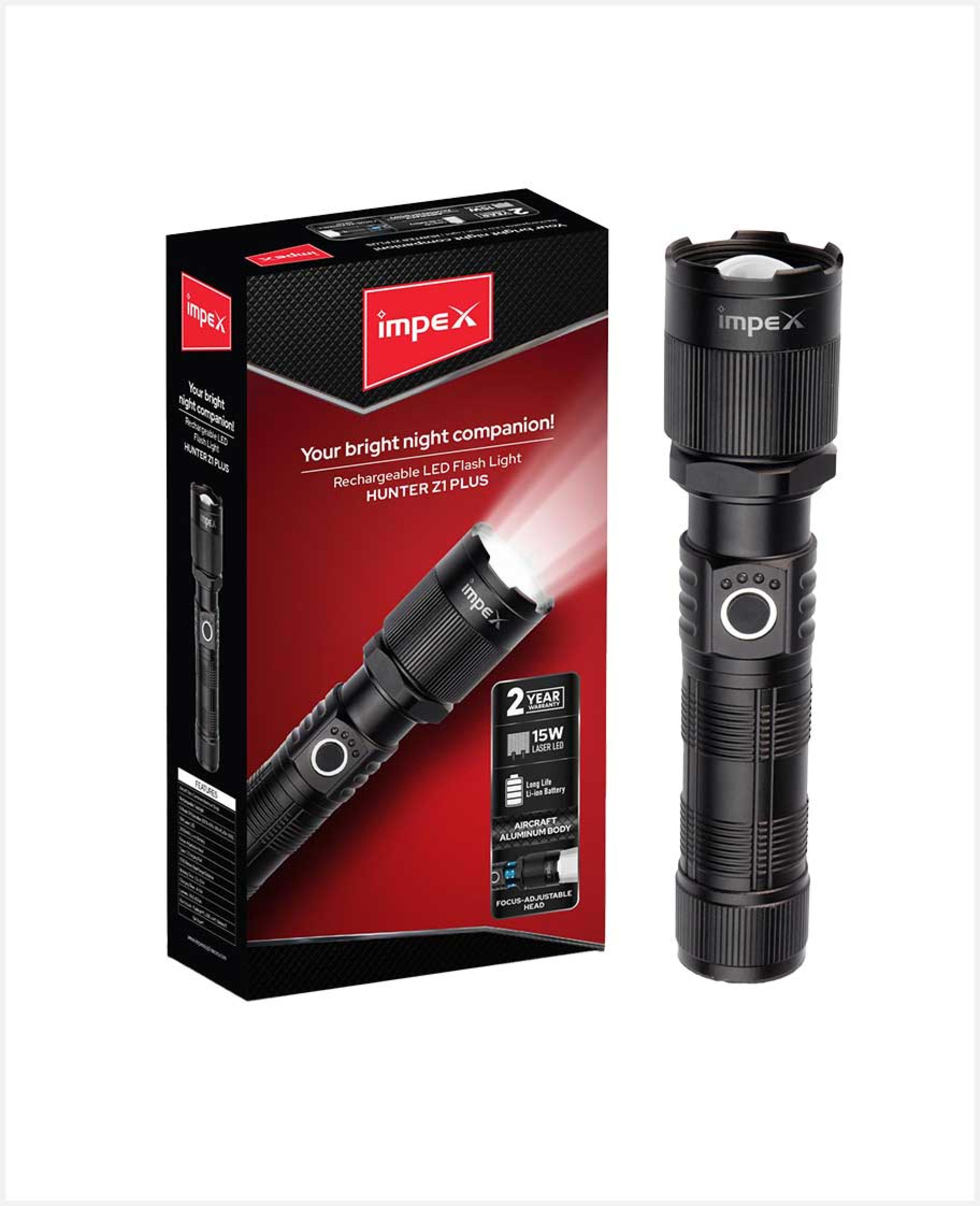 Impex Rechargeable Flashlight Hunter Z1 Plus