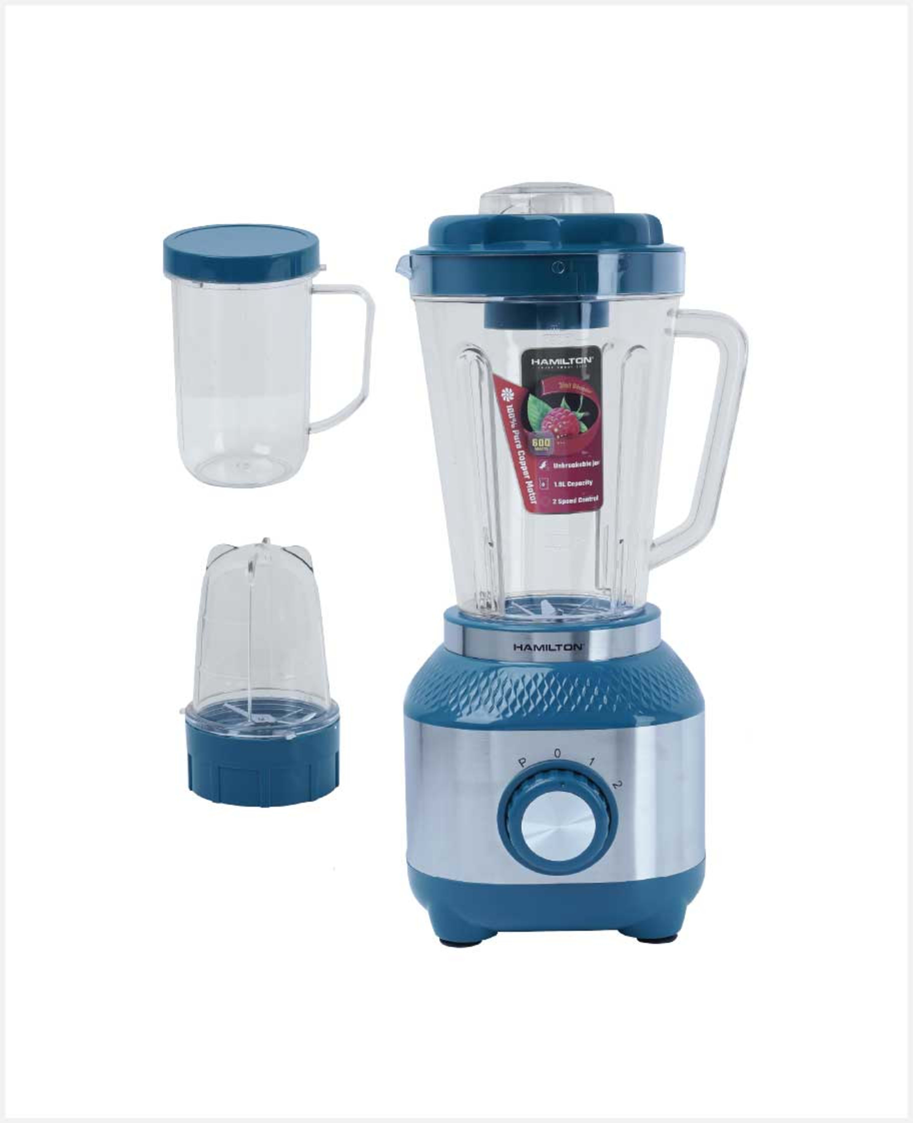 Hamilton 3in1 Blender Grinder & Juice Cup 100% Pure Copper Motor 600w Ht3348br