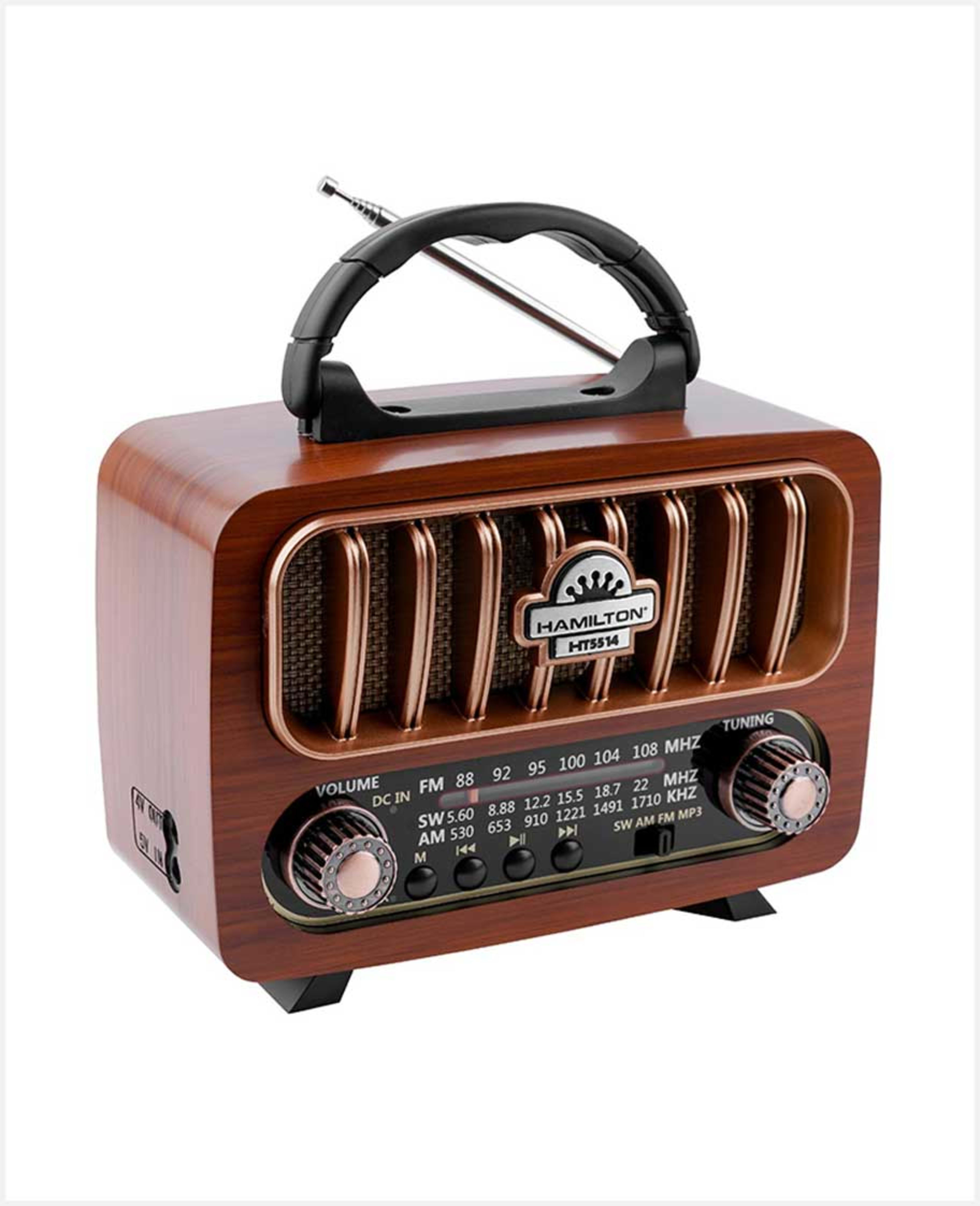 Hamilton Rechargeable Radio Am/fm/sw 3 Band with Bt/usb/tf Music Player Ht5514