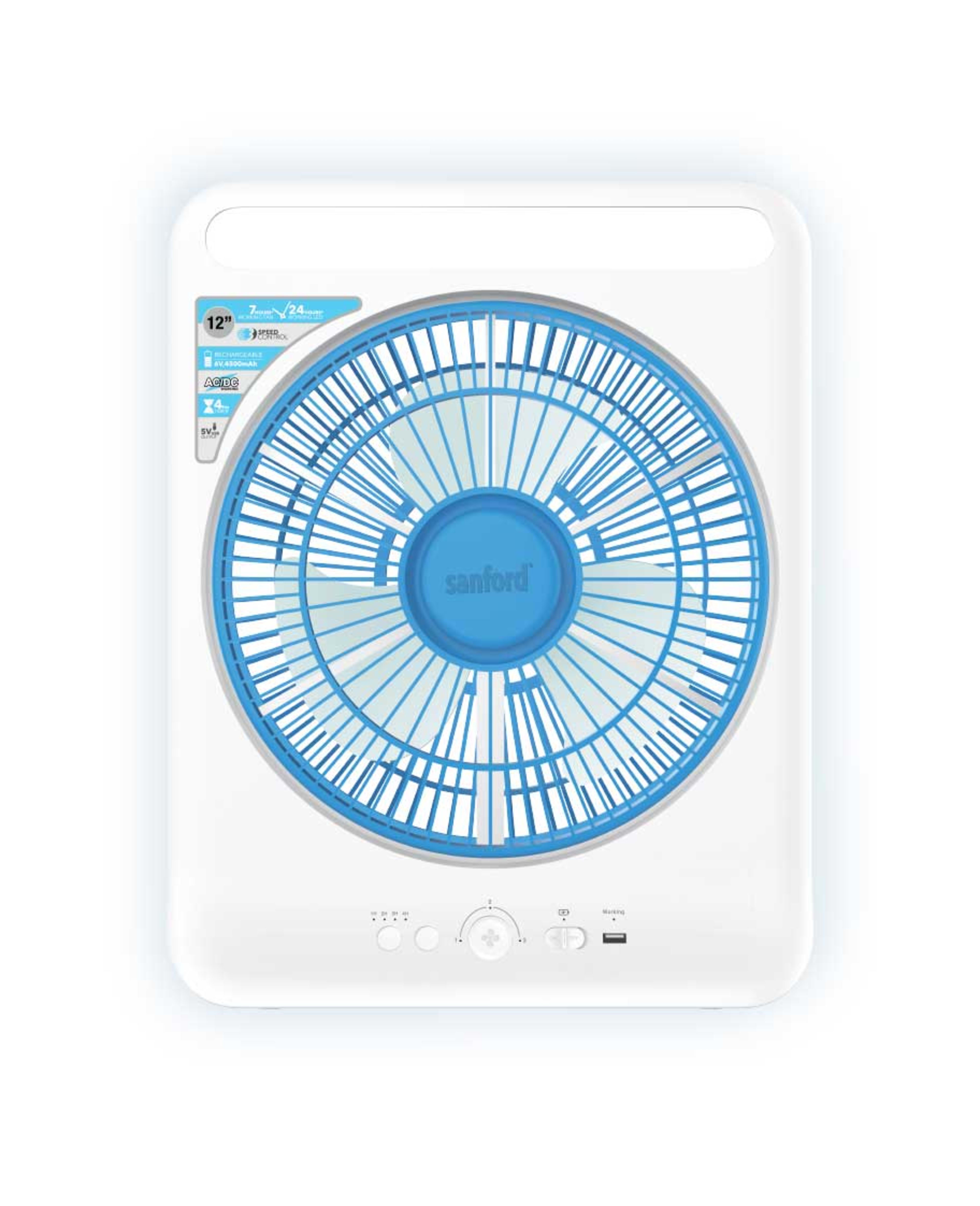 Sanford Rechargeable Box Fan 12inch Sf919bfn Bs