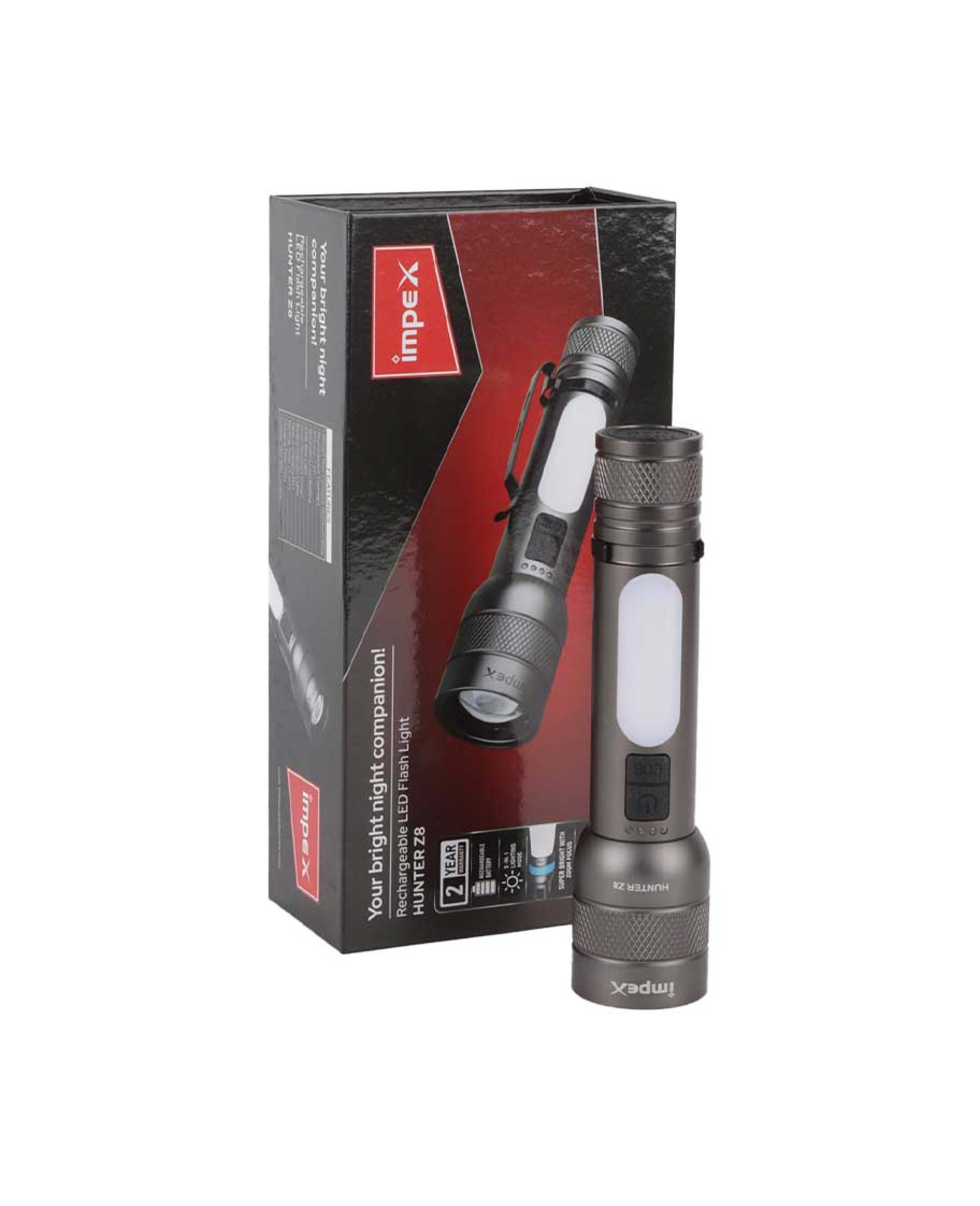 Impex Rechargeable LED Flash Light Zoom 10w Hunter Z8
