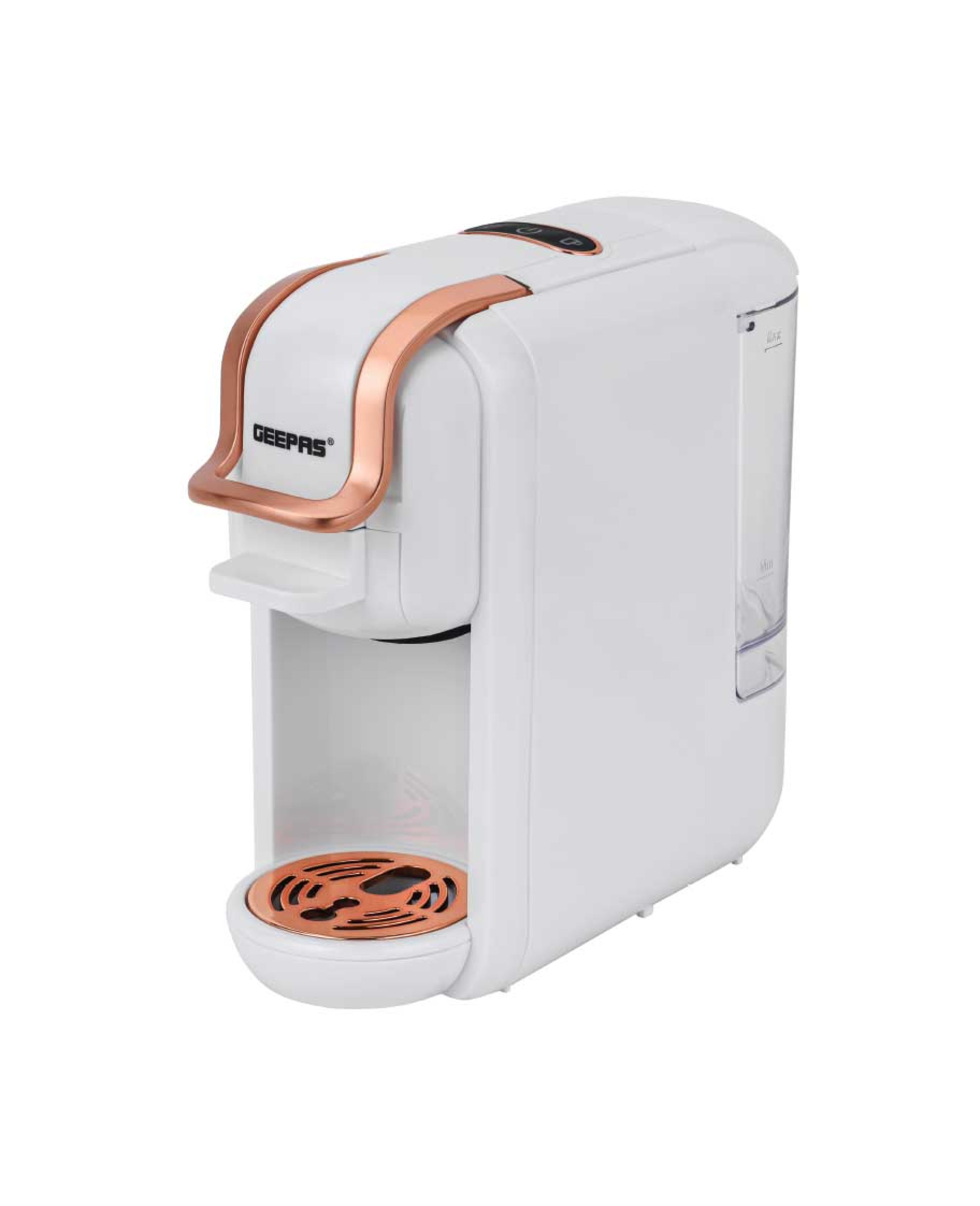 Geepas 4 in 1 Capsule Coffee Machine 1450w Gcm41526-wt