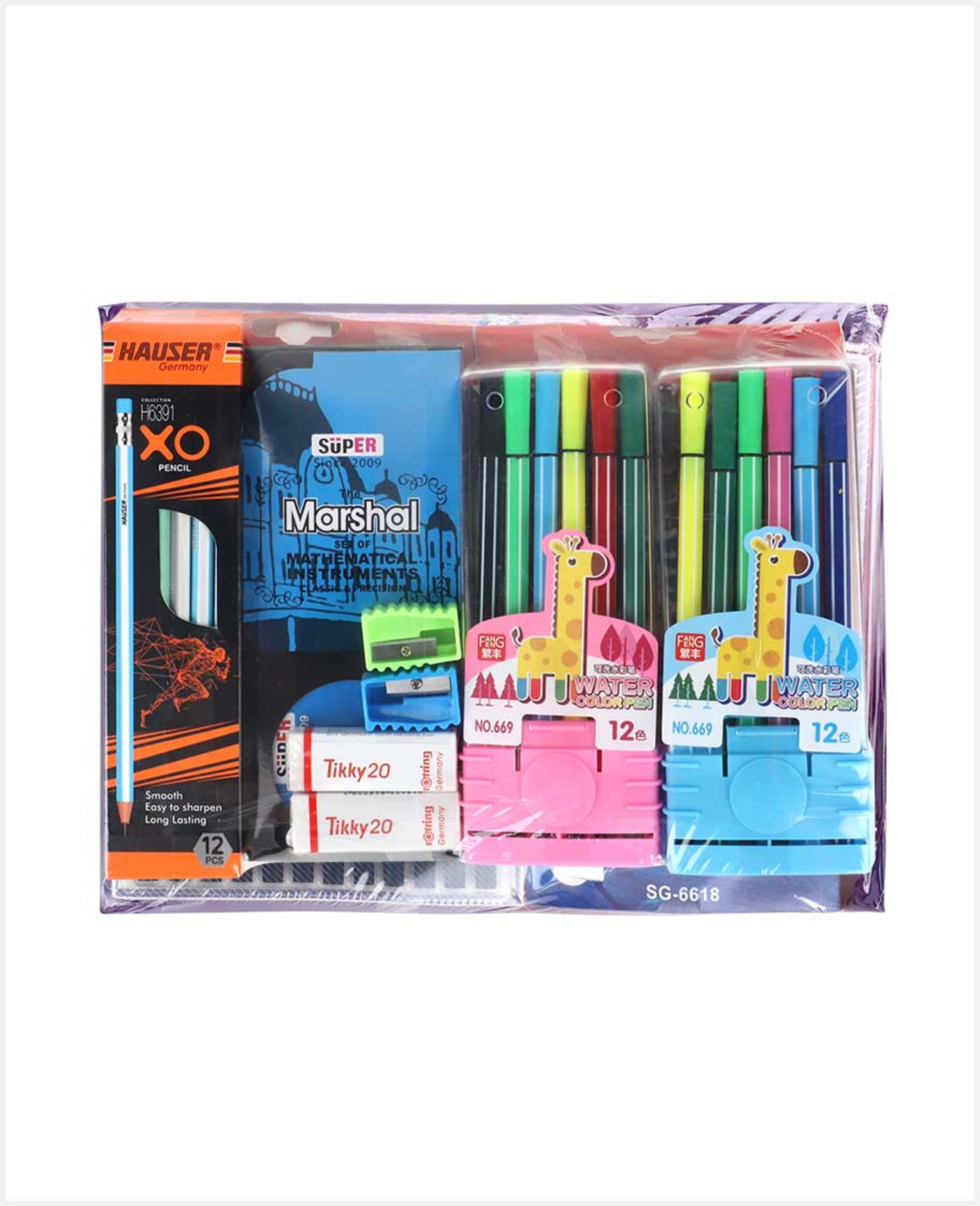 Aac Stationery Set (pencil+colr Pen+eraser+sharpener)