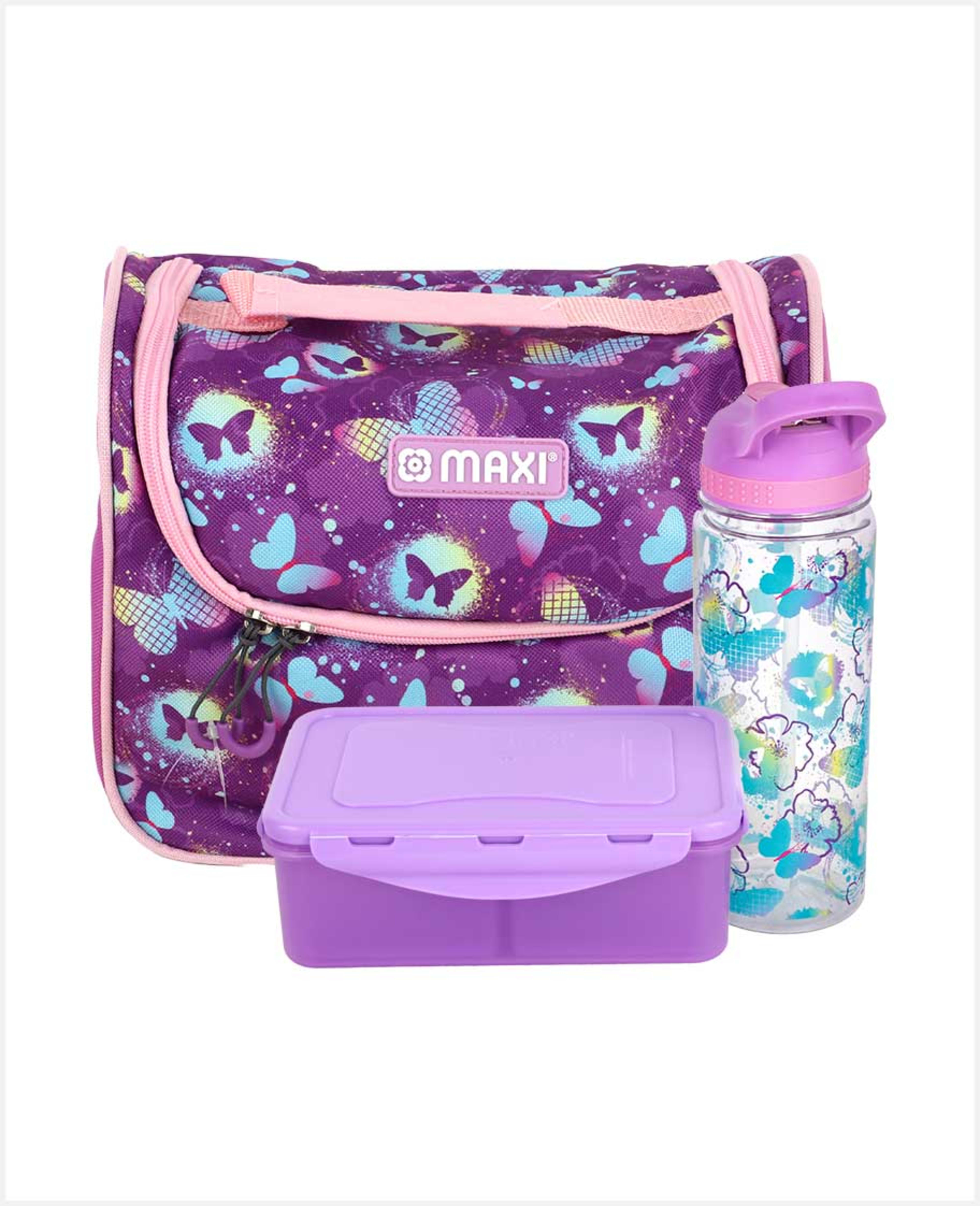 Maxi Lunch Bag+lunh Box+water Bottle Pink Mx-lbs-pl