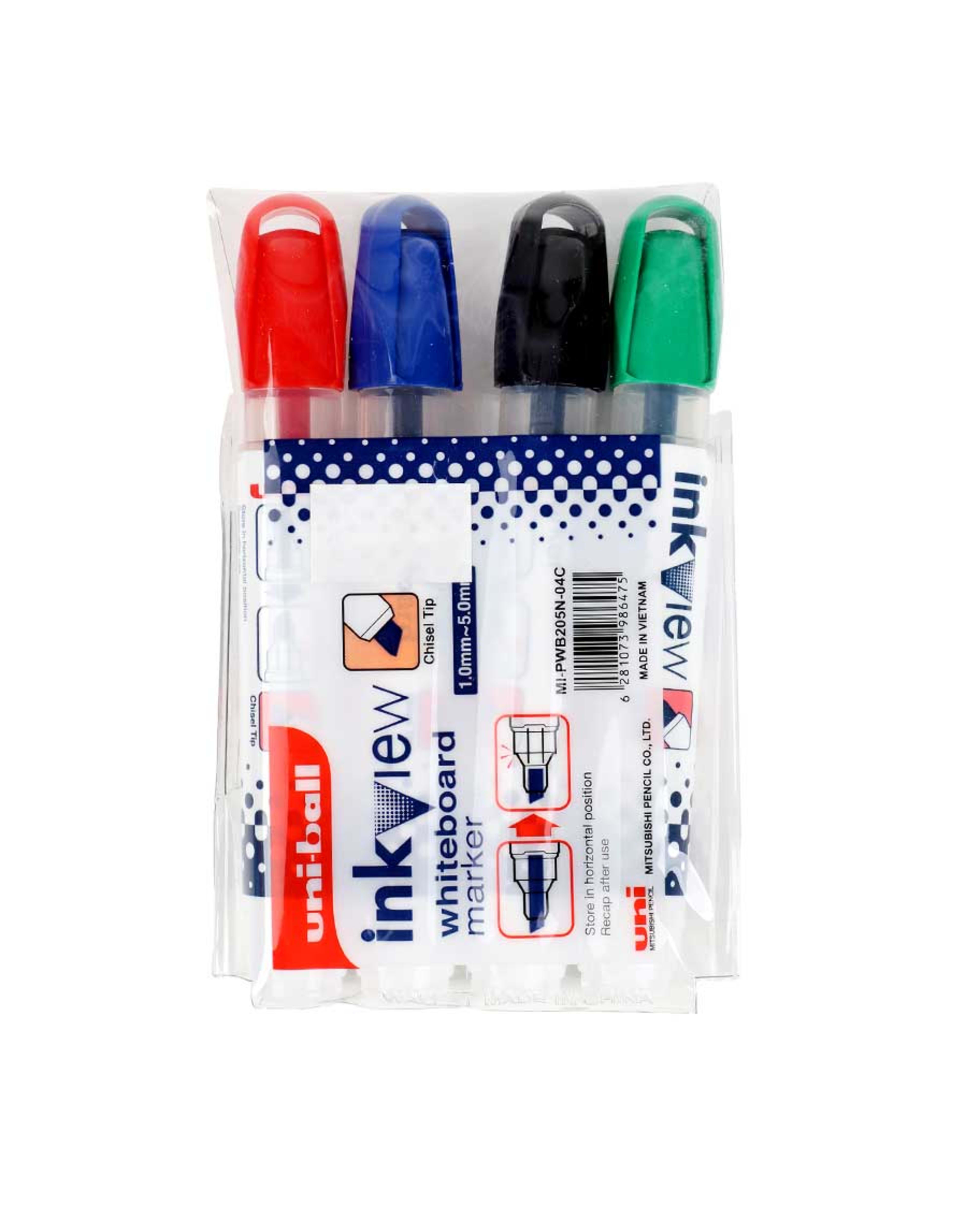 Uni-ball Inkview White Board Marker Chisel Mi-pwb205n-04c