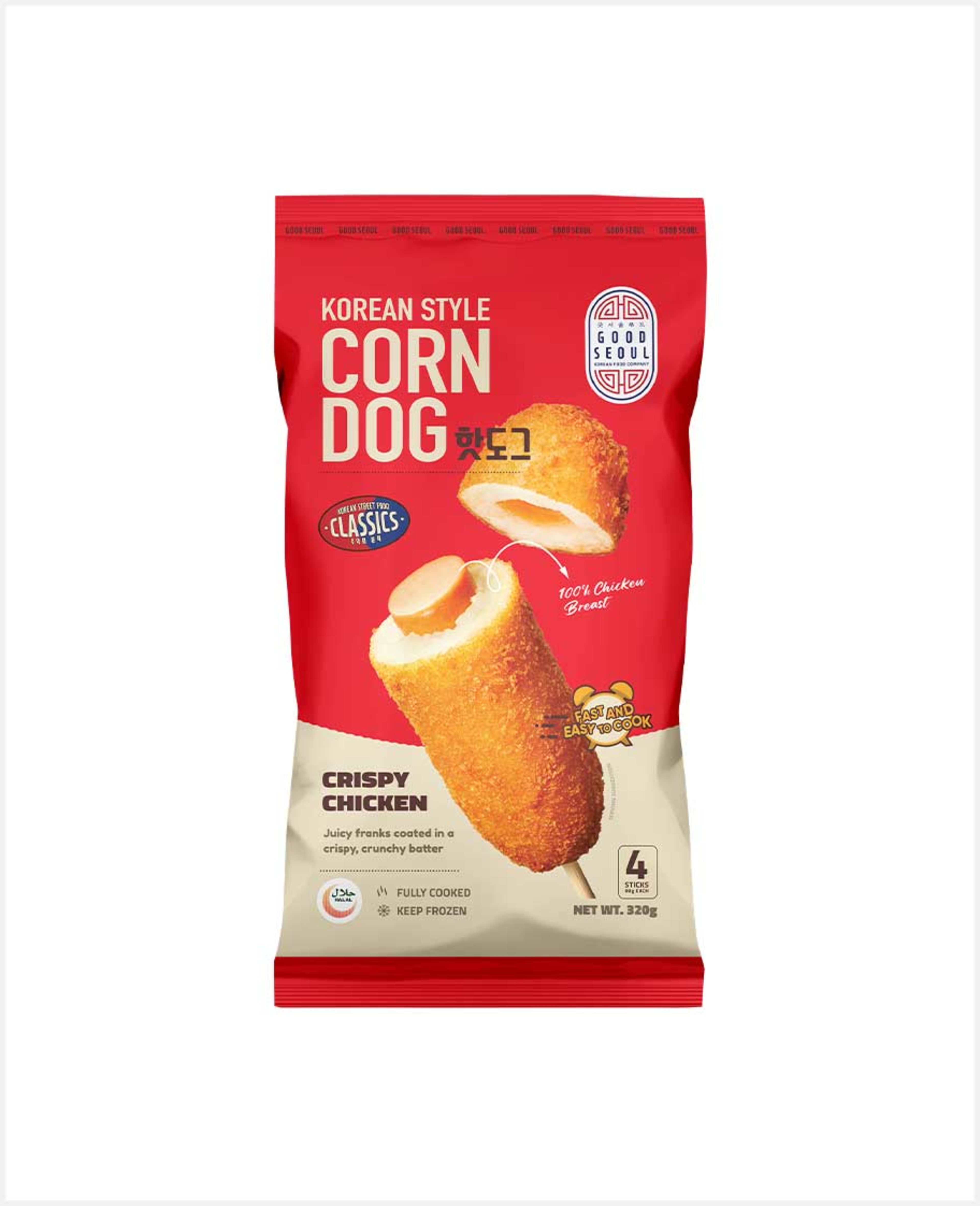 Good Seoul Korean Style Corn Dog Crispy Chicken 4pcs 320gm