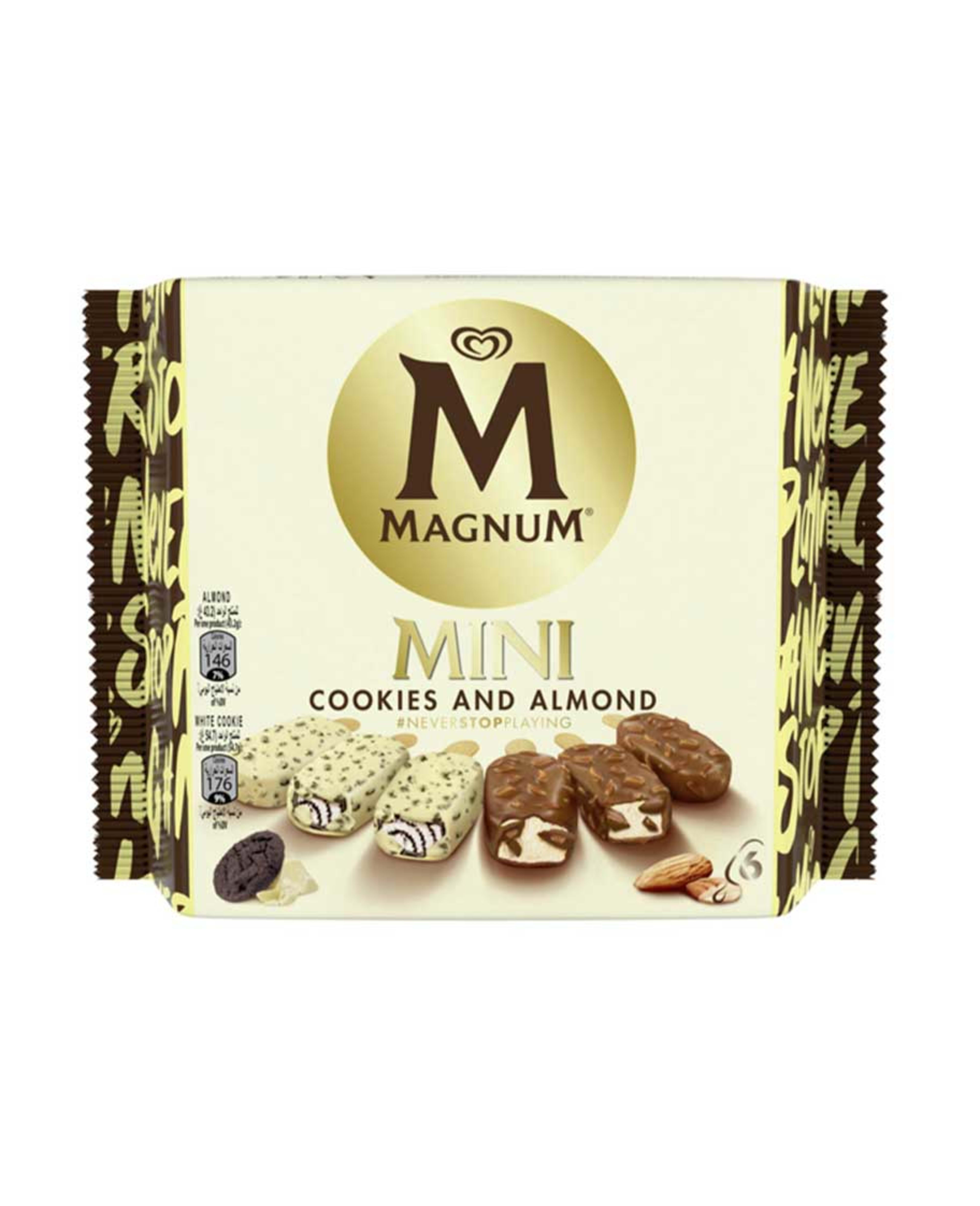 Magnum Mini Cookies & Almond Ice Cream 6pcs 338ml