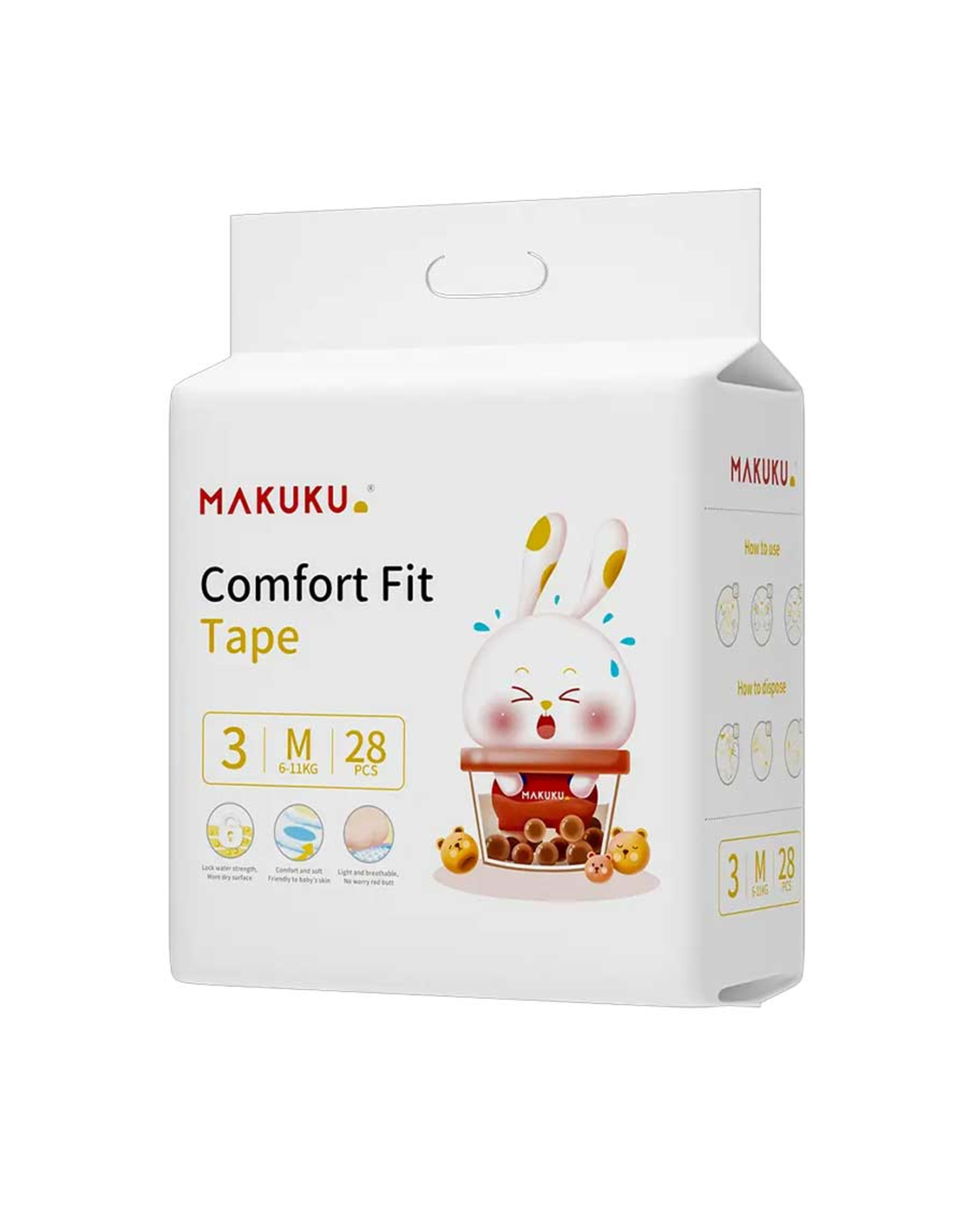 Makuku Comfort Fit Tape Diaper 3-m 6-11kg 28pcs Promo