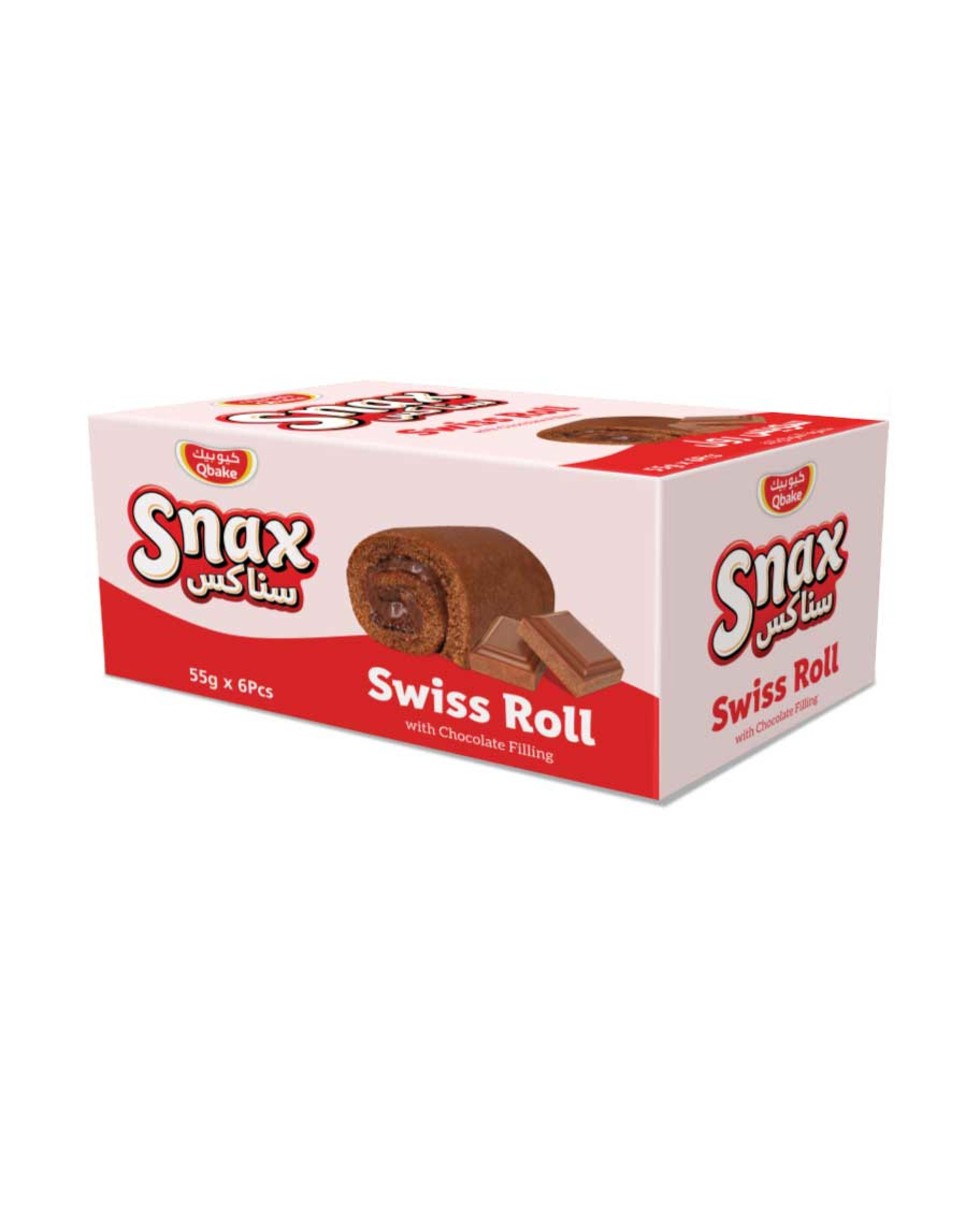 Qbake Snax Swiss Roll with Chocolate Filling 55gm