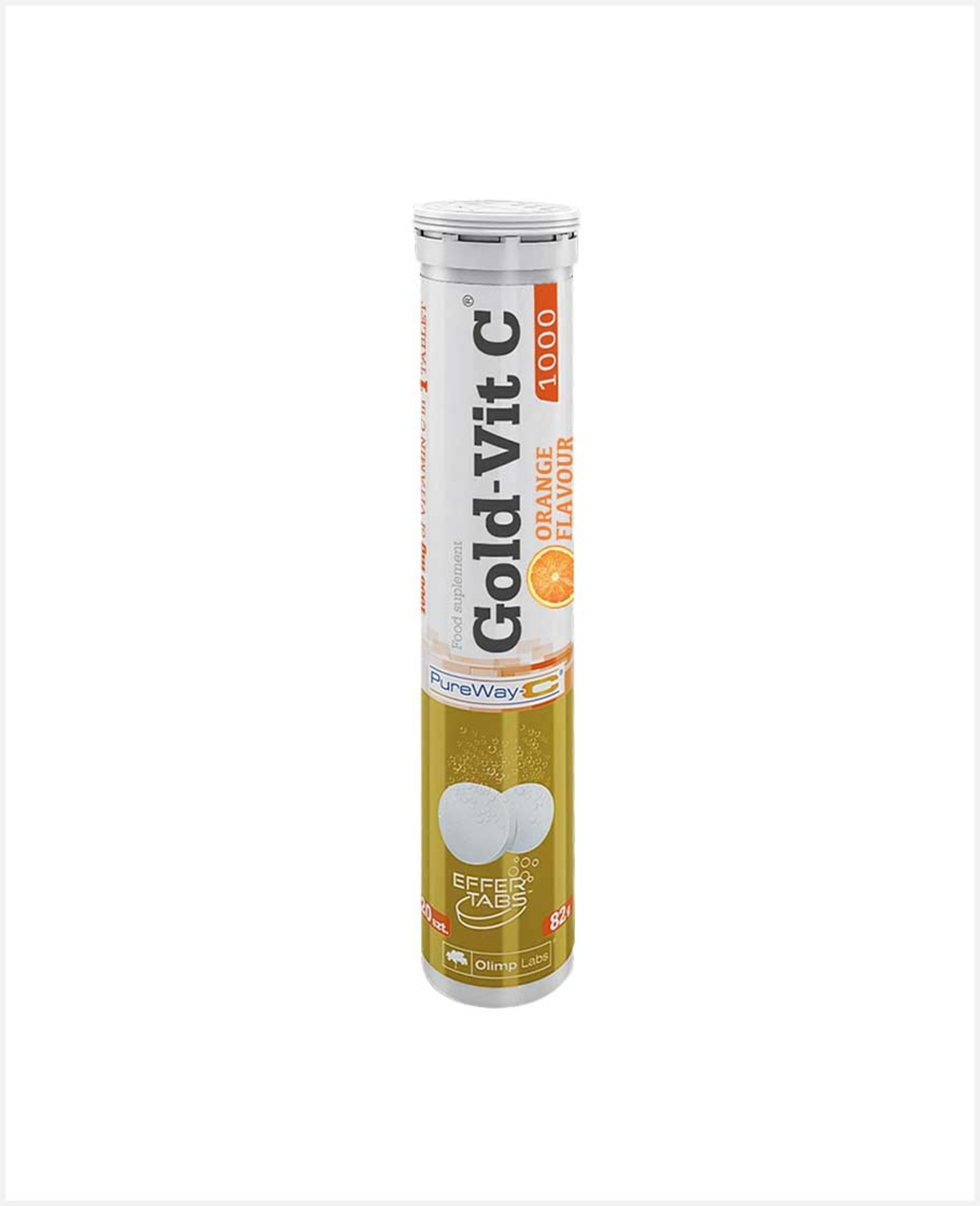 Gold-vit C 1000 Effervescent Orange Flavour 20tablets 82gm