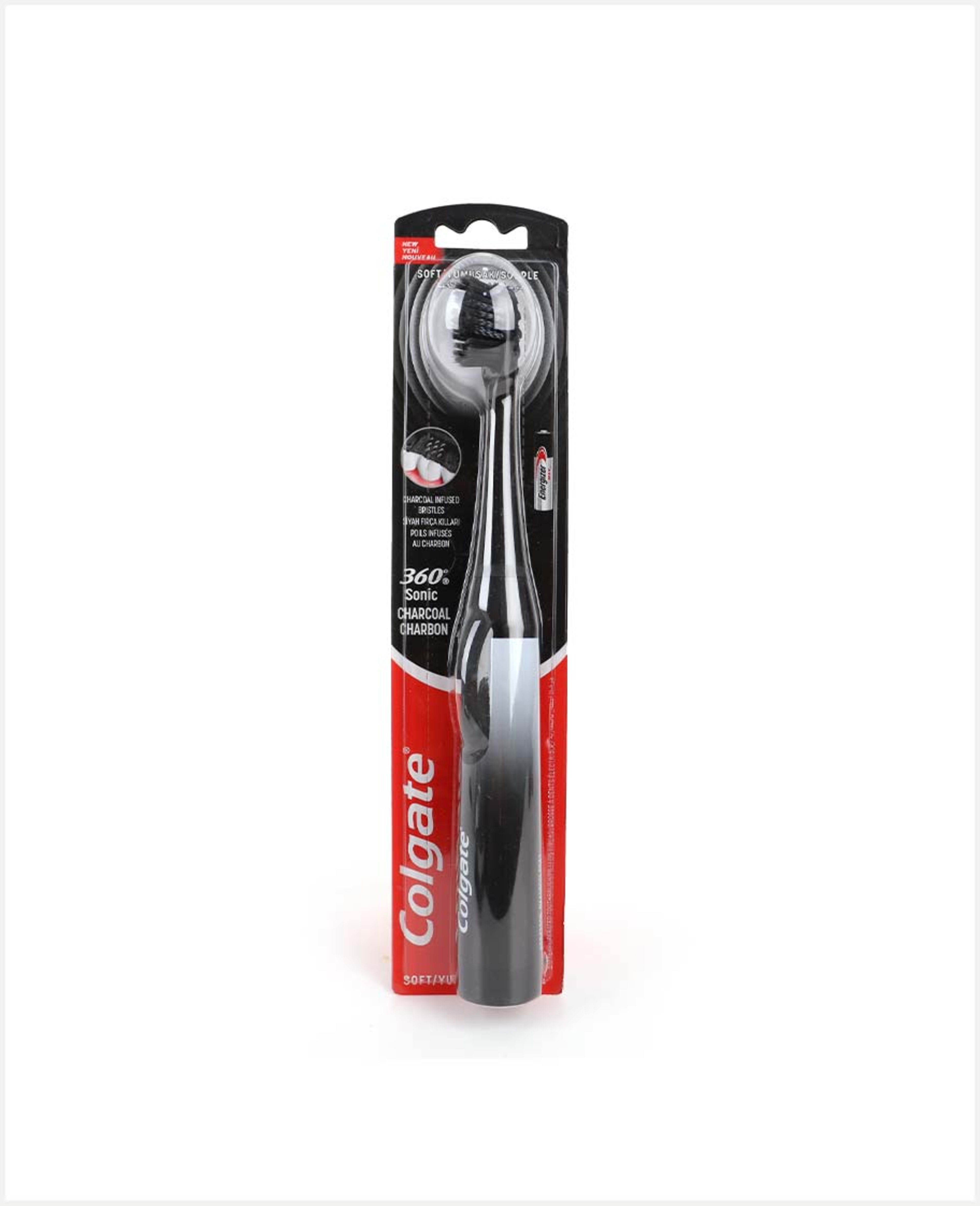 Colgate 360 Sonic Charcoal Battery Operated Toothbrush Soft