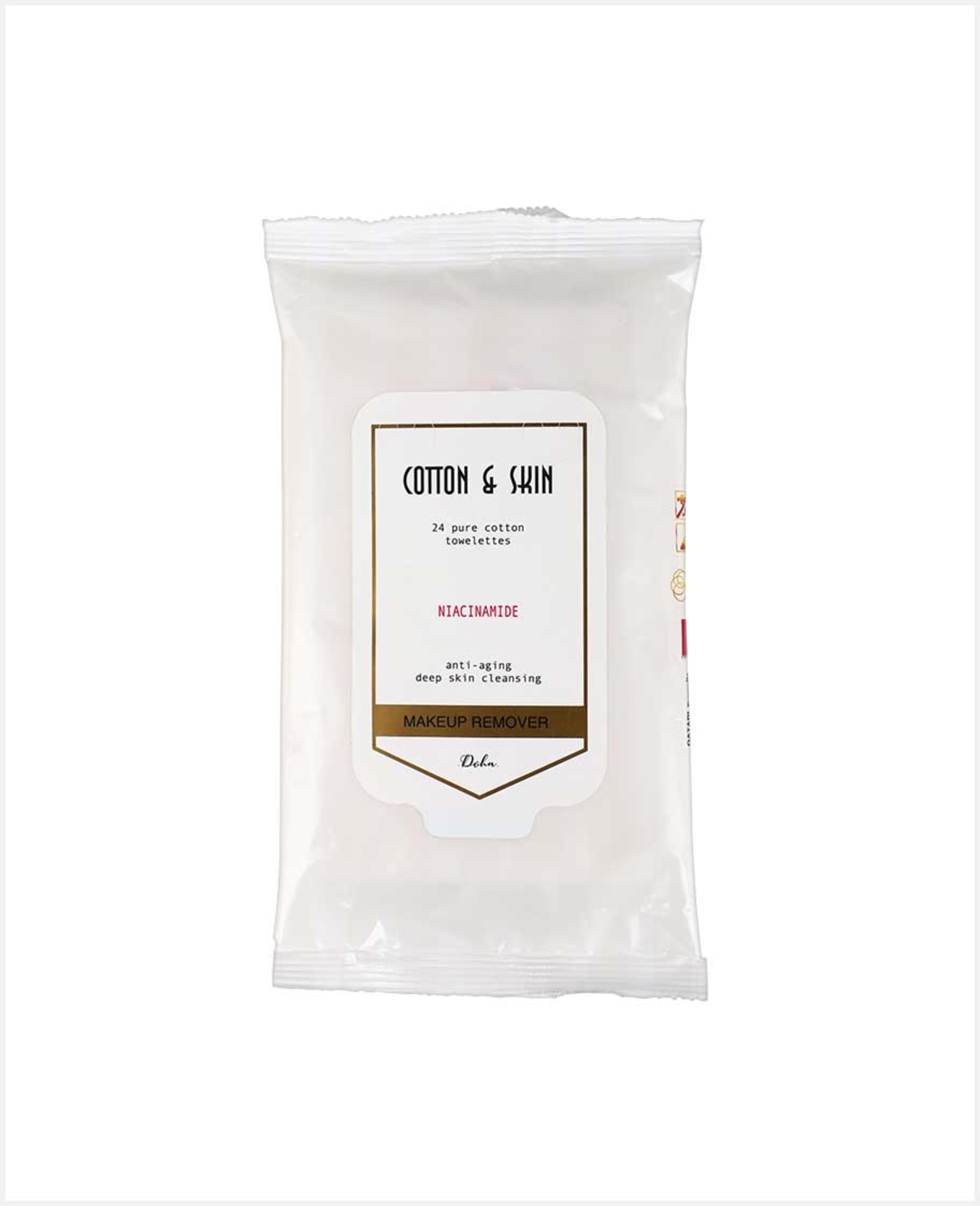 Cotton & Skin Makeup Remover Niacinamide Wipes 24pcs