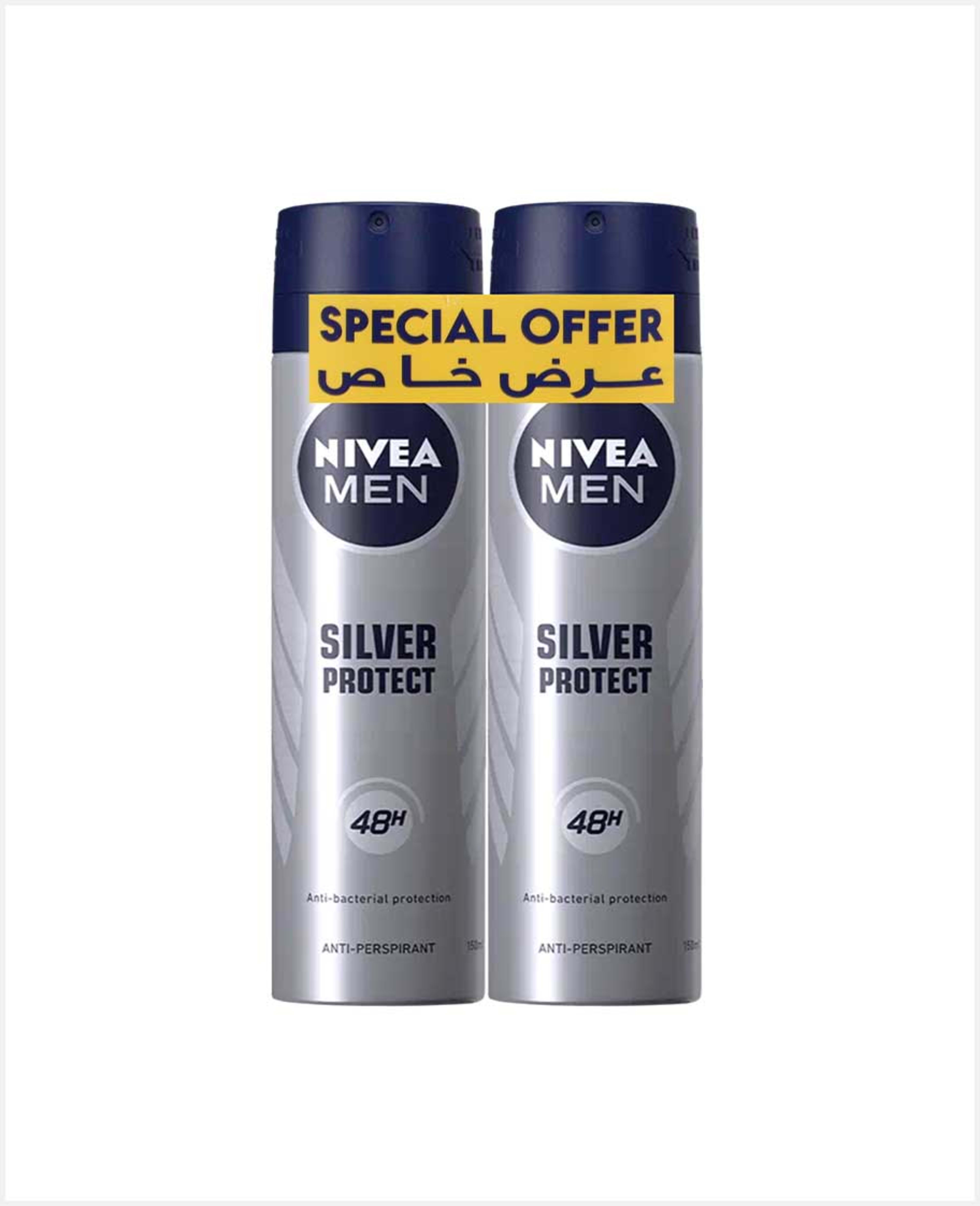 Nivea Men Silver Protect A/p Deo Spray 2x150ml @13%off