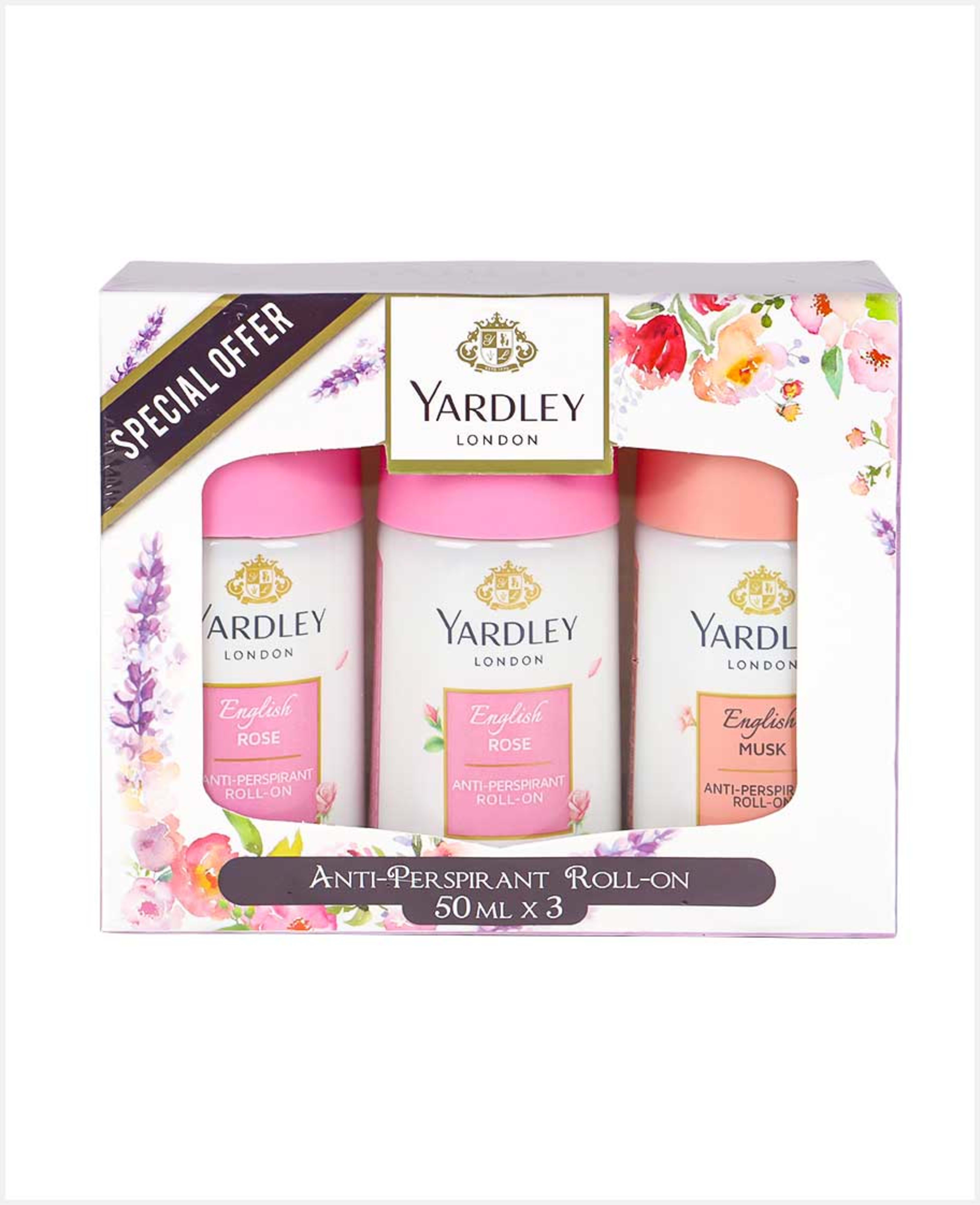 Yardley Anti-perspirant Roll on Women Assorted 3x50ml Sp.offer