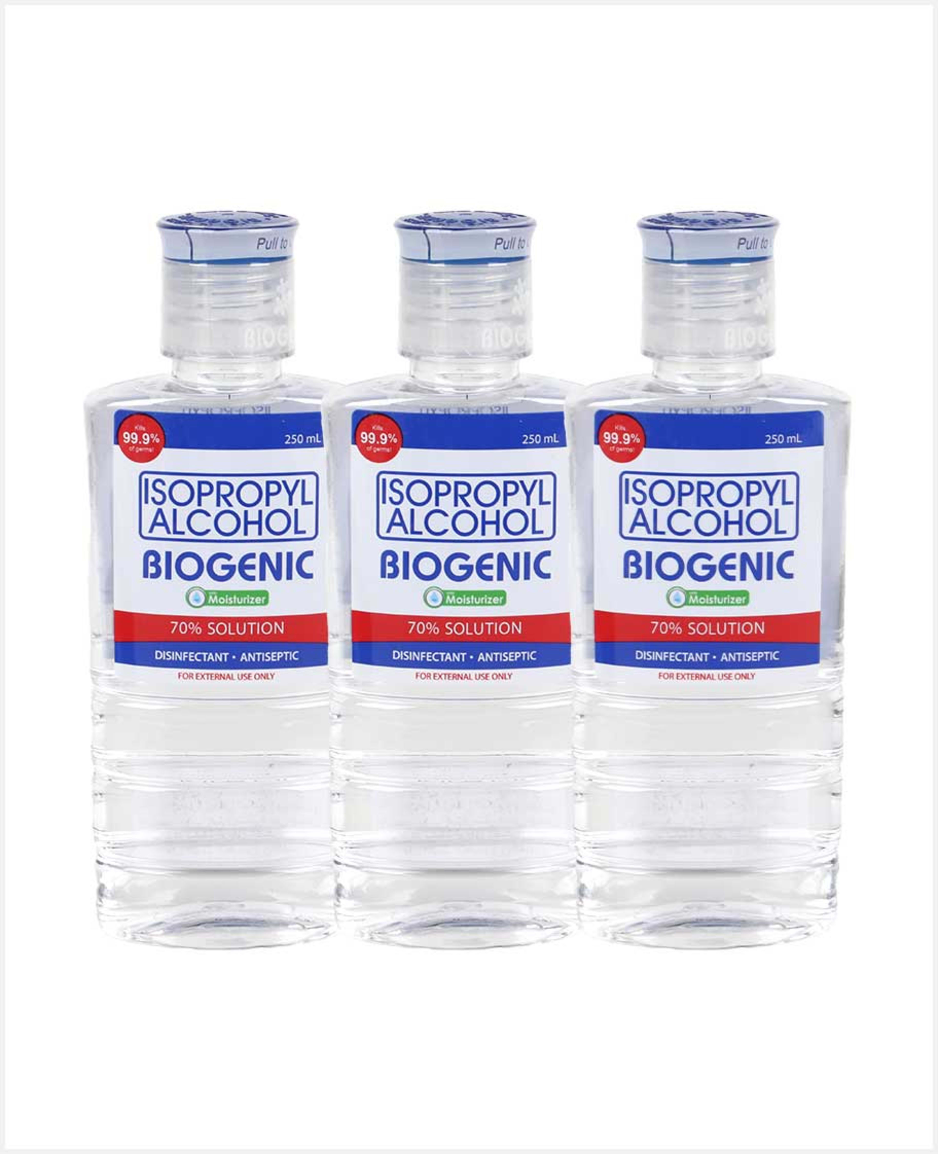 Biogenic 70% Isopropyl Alcohol 3x250ml