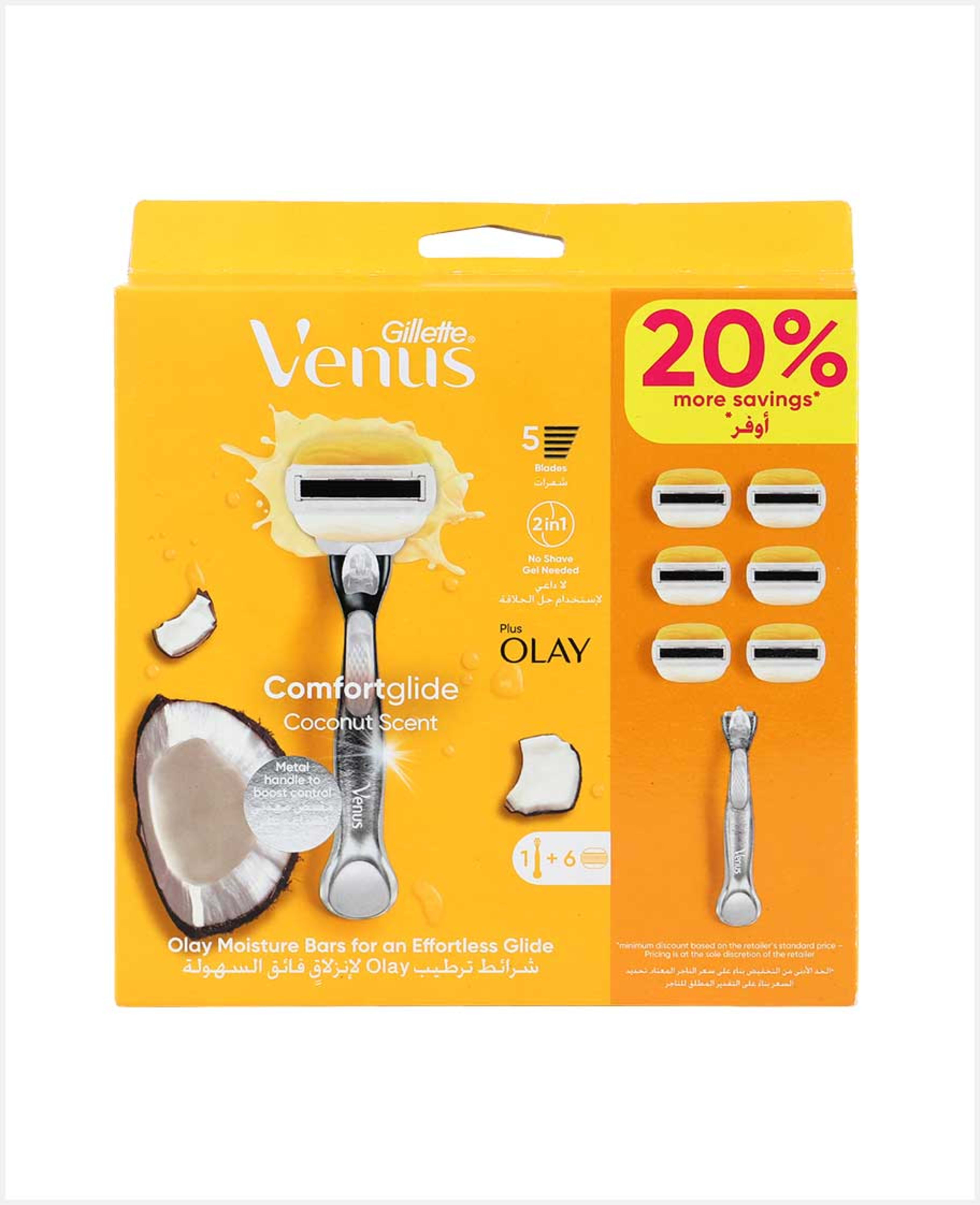 Gillette Venus Comfortglide Coconut Scent 1h+6cartridge