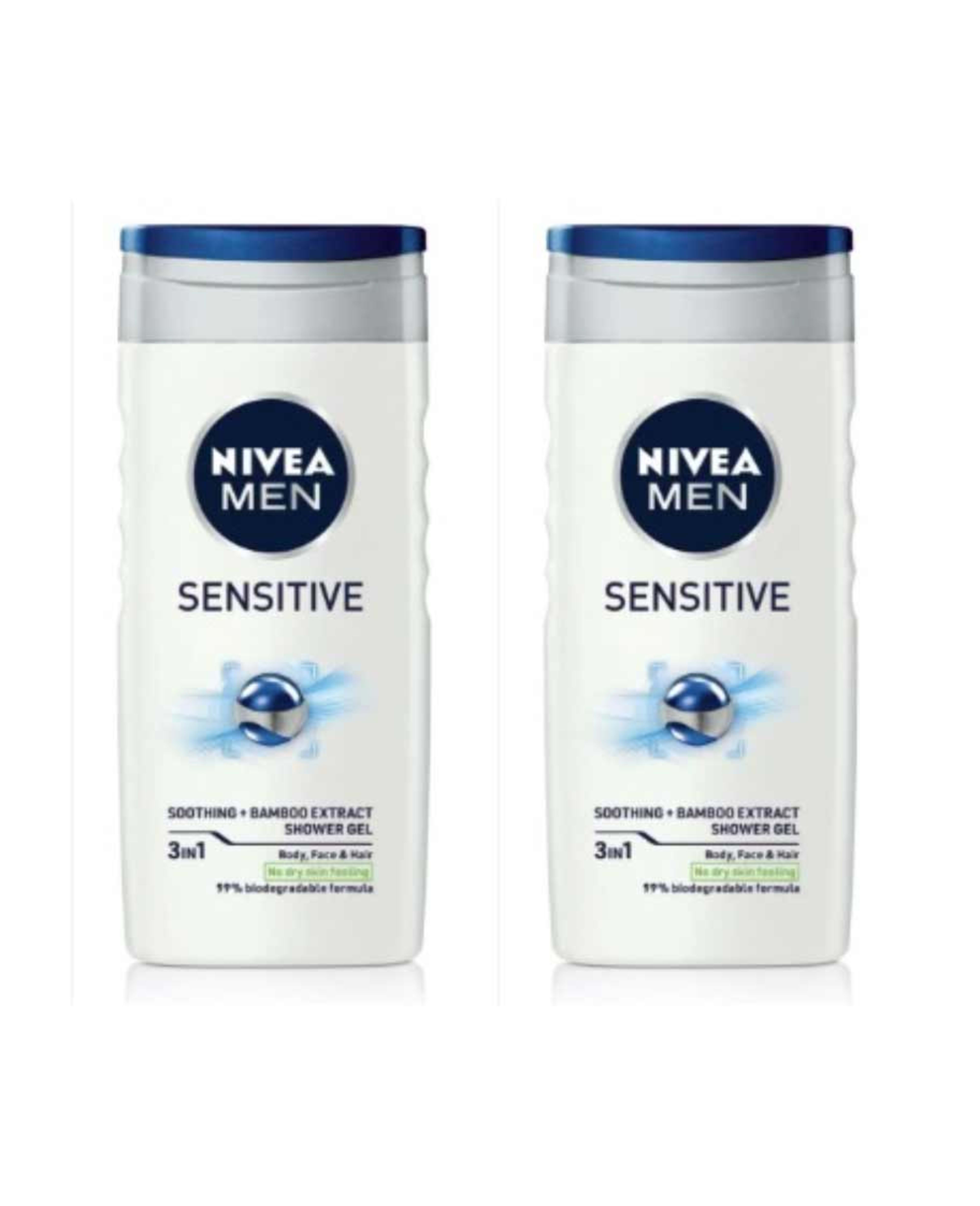 Nivea Men Sensitive Shower Gel 2x250ml @20%off