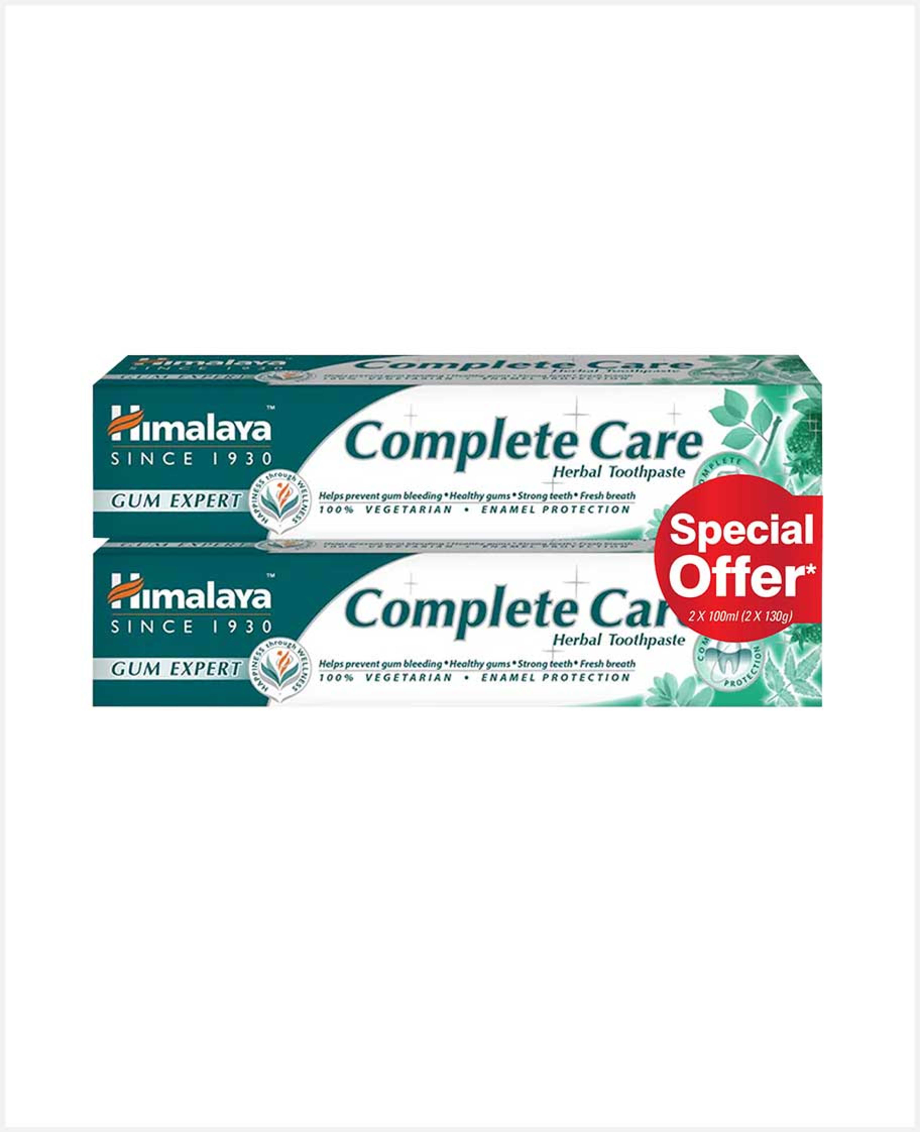 Himalaya Sparkly White Herbal Toothpaste 2x100ml Promo