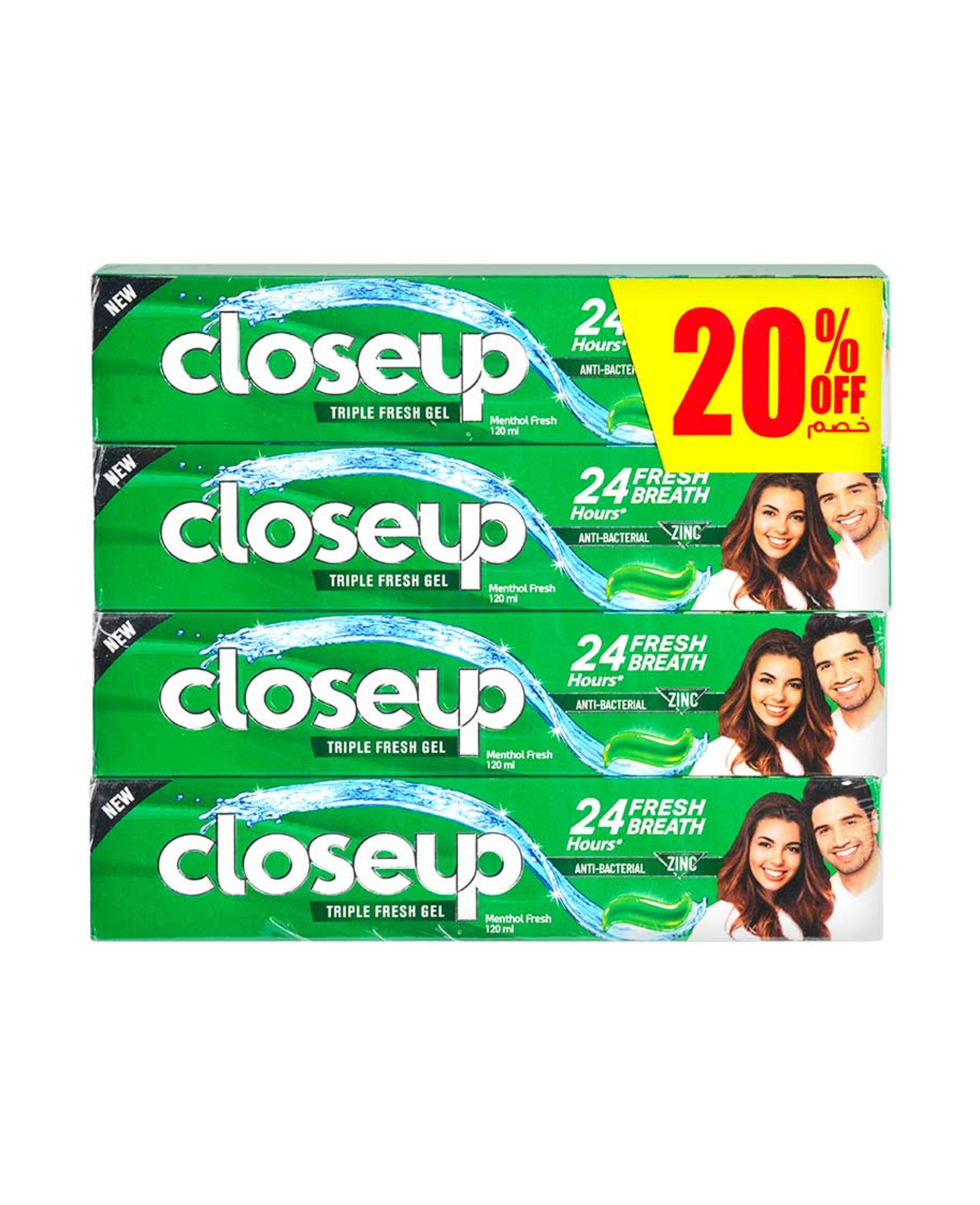 Closeup Everfresh Menthol Fresh Toothpaste 4x120ml @20%off