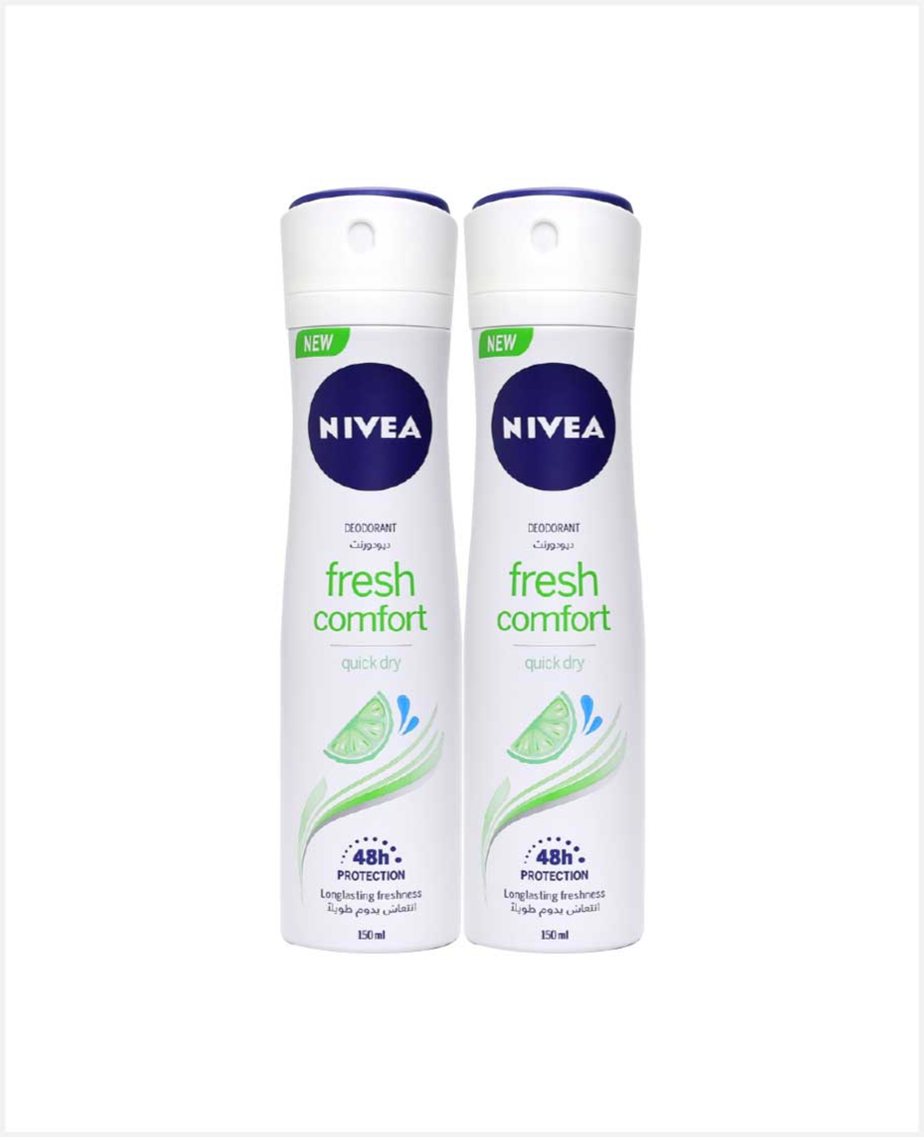 Nivea Fresh Comfort Quick Dry Deodorant Spray 2x150ml @13%off