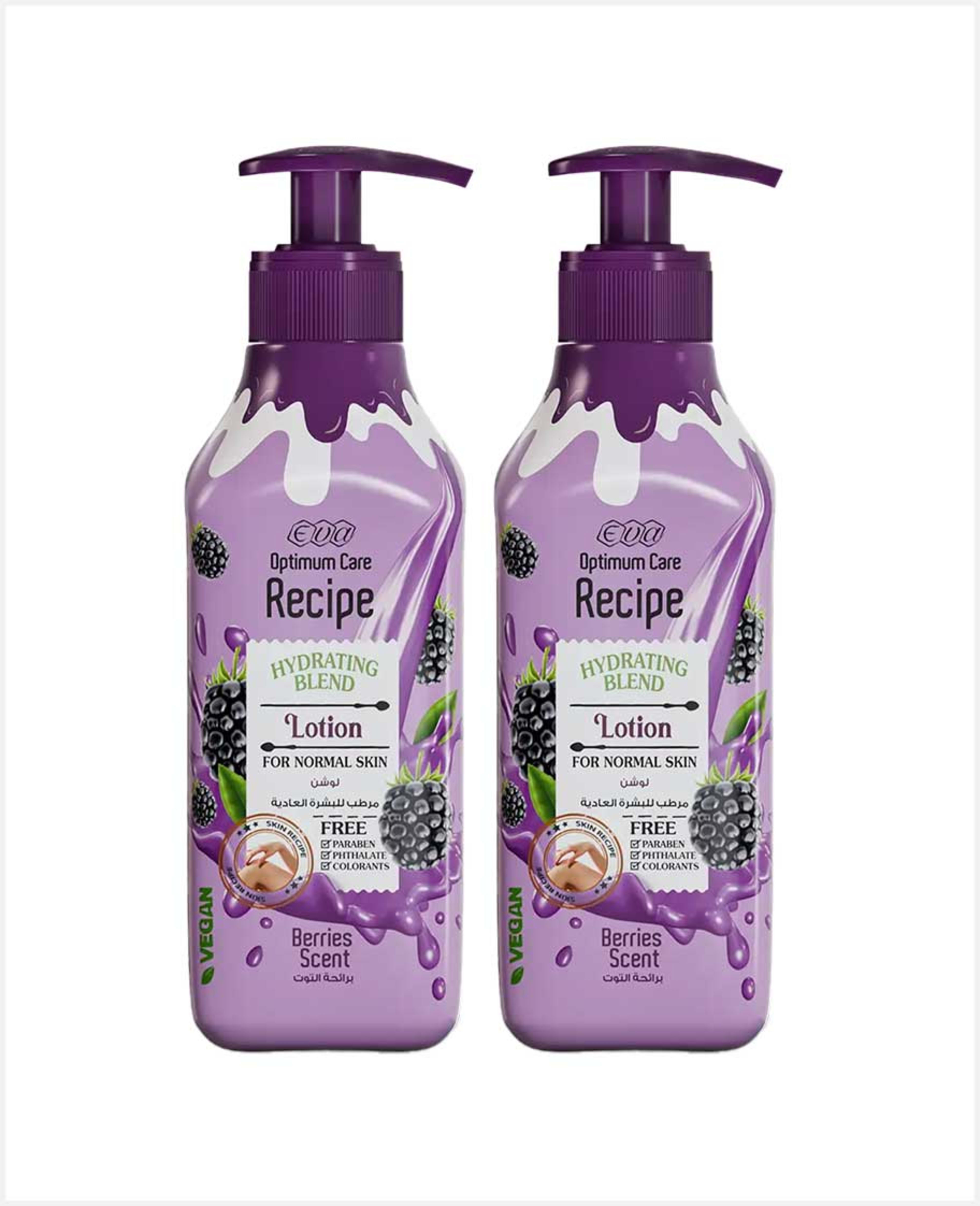Eva Hydrating Blend Lotion for Normal Skin Berries Scent 2x370ml
