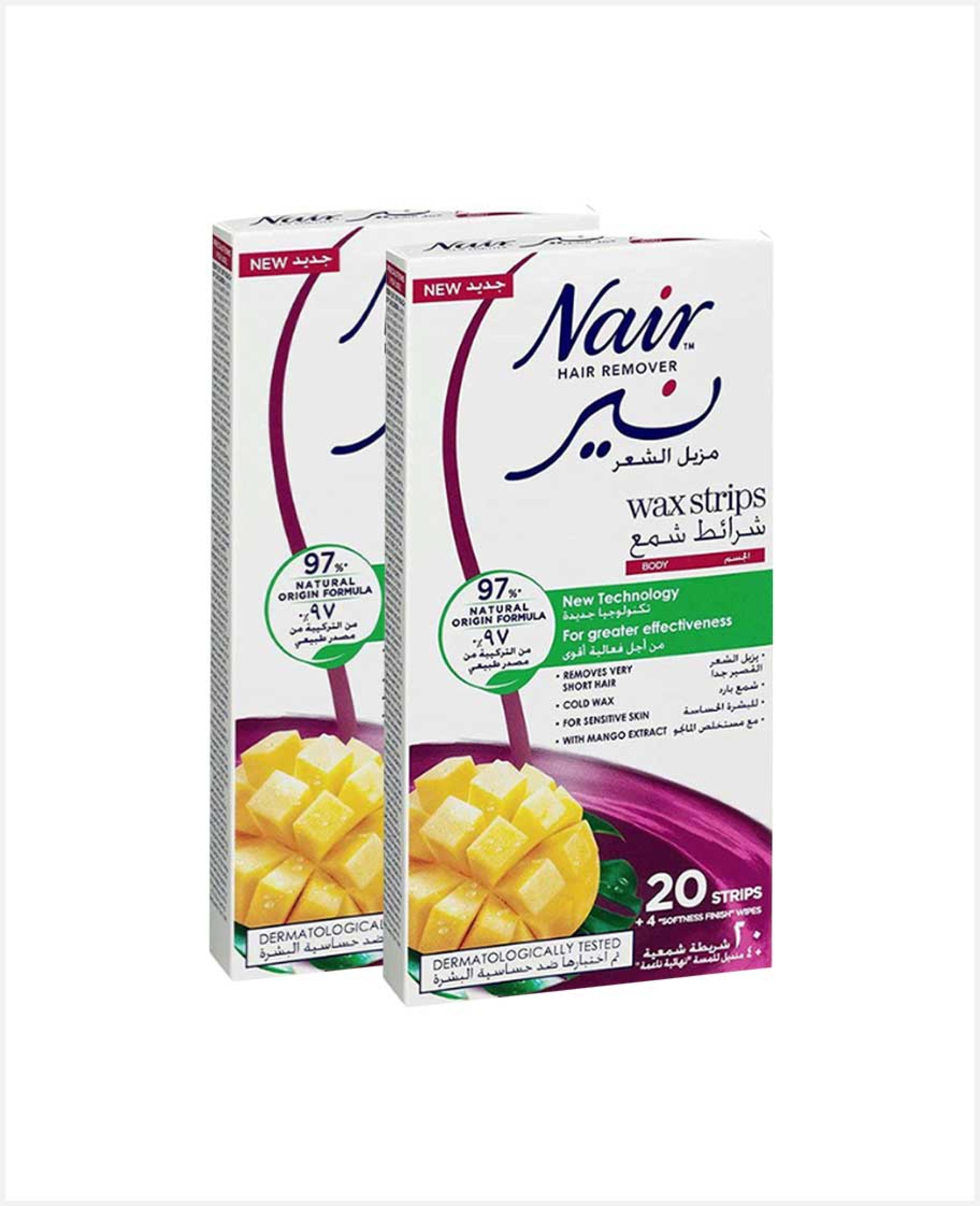 Nair Body Wax Strips with Mango Extract 2x20pcs @25%off
