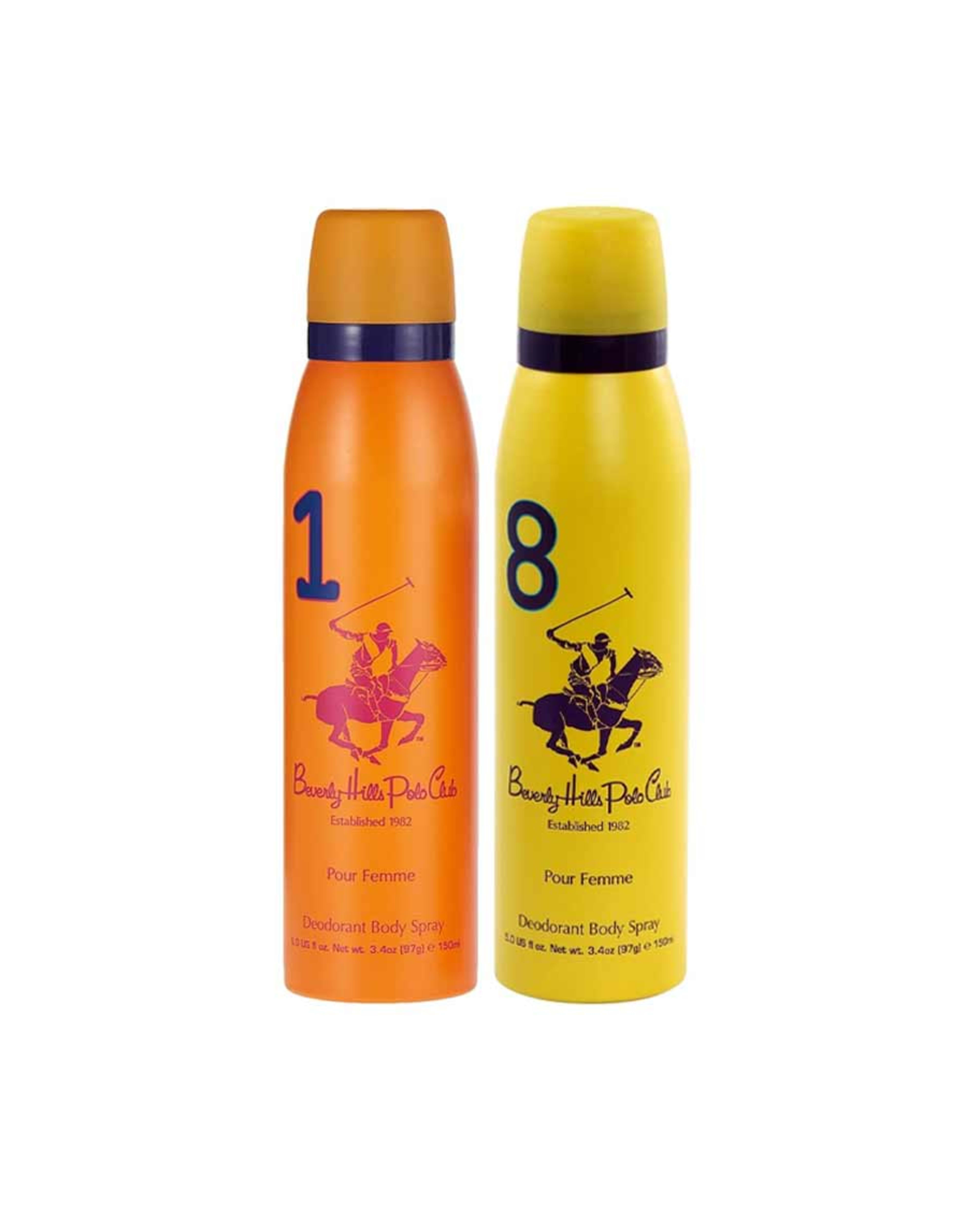 Beverly Hills Polo Club Pour Femme Deodorant Body Spray Assorted 2x150ml