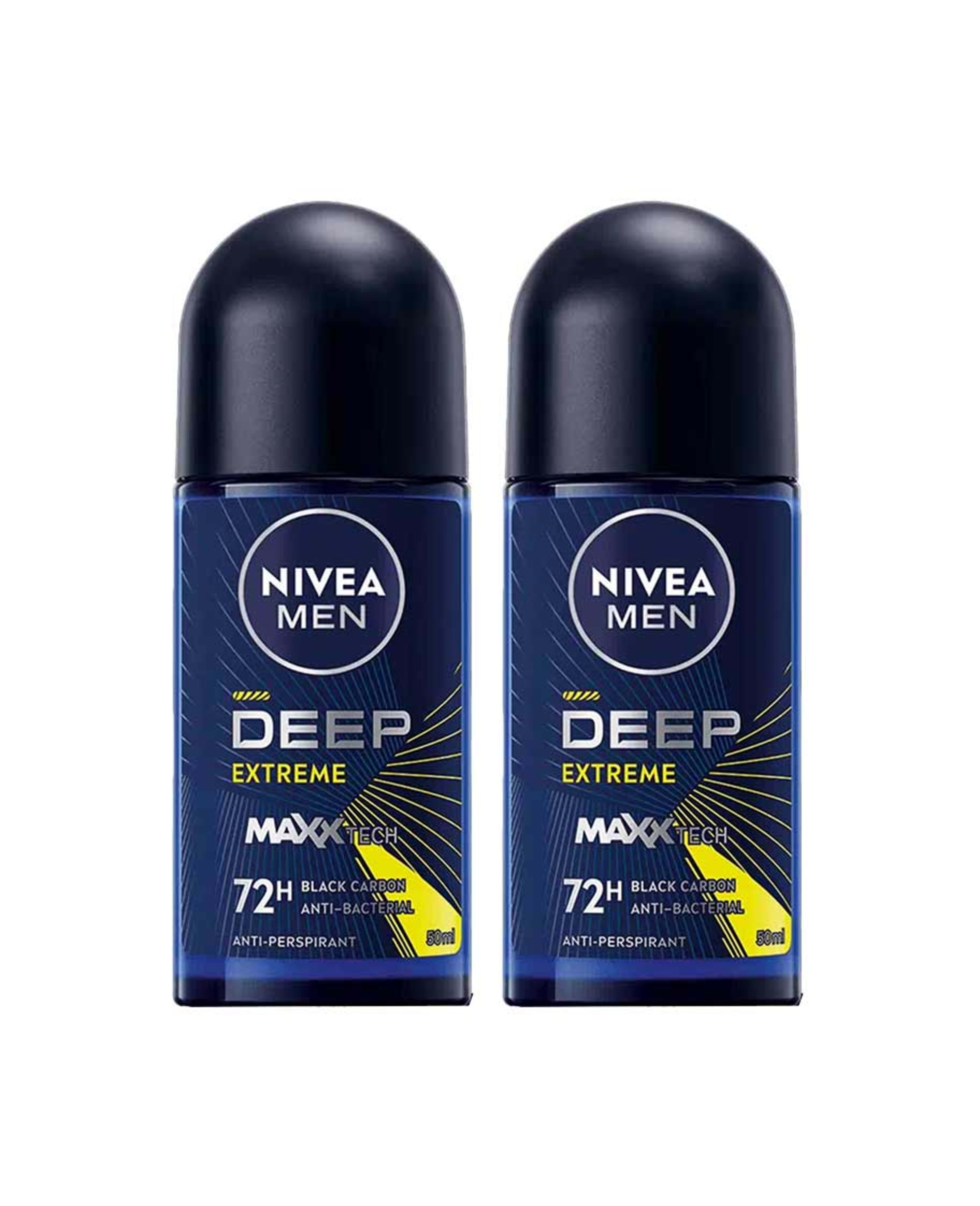 Nivea Men Deep Extreme Black Carbon Deo Roll on 2x50ml @15%off