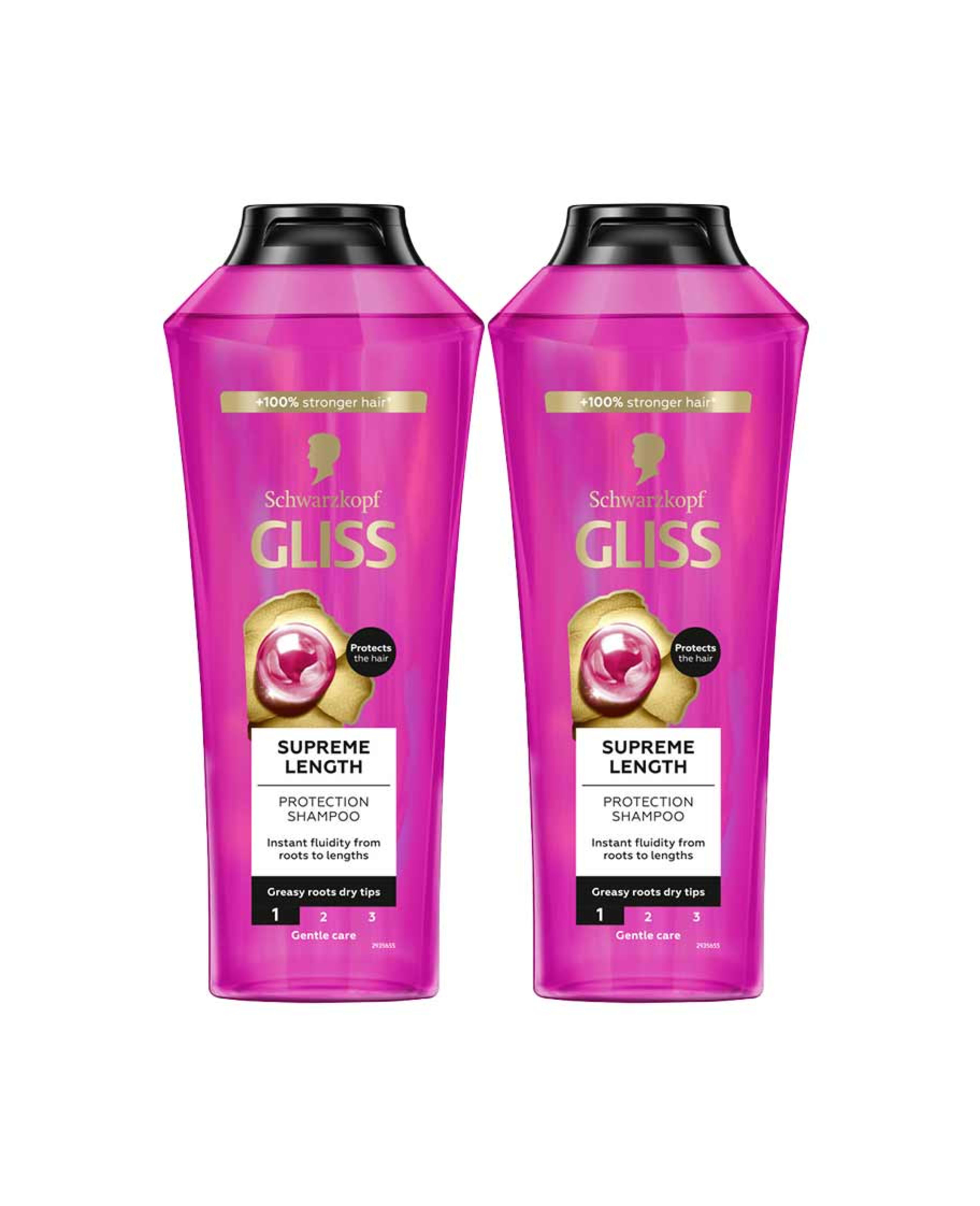 Schwarzkopf Gliss Supreme Length Protection Shampoo 2x400ml @25%off