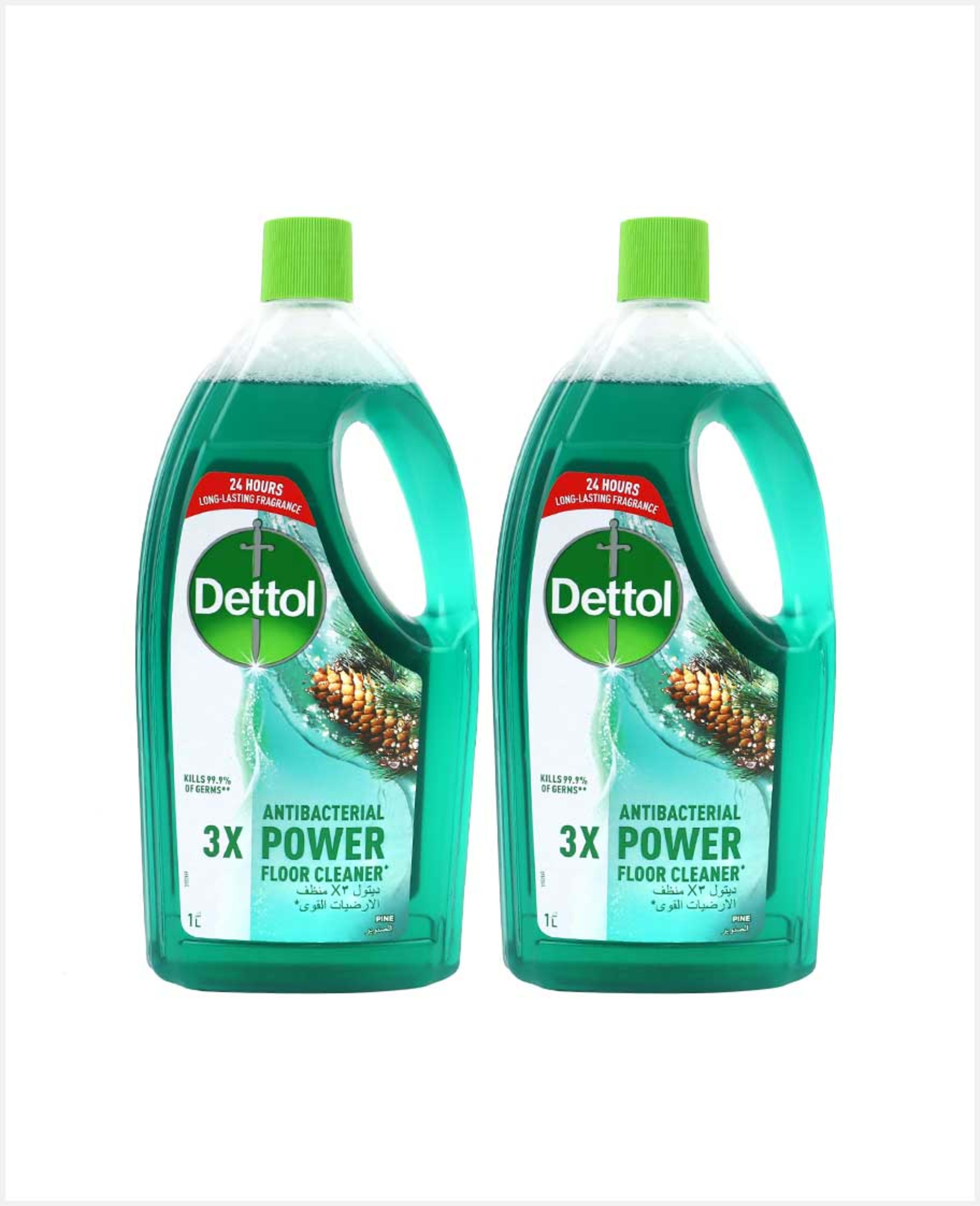 Dettol Antibacterial 3x Power Floor Cleaner Pine 2x1l @s.off