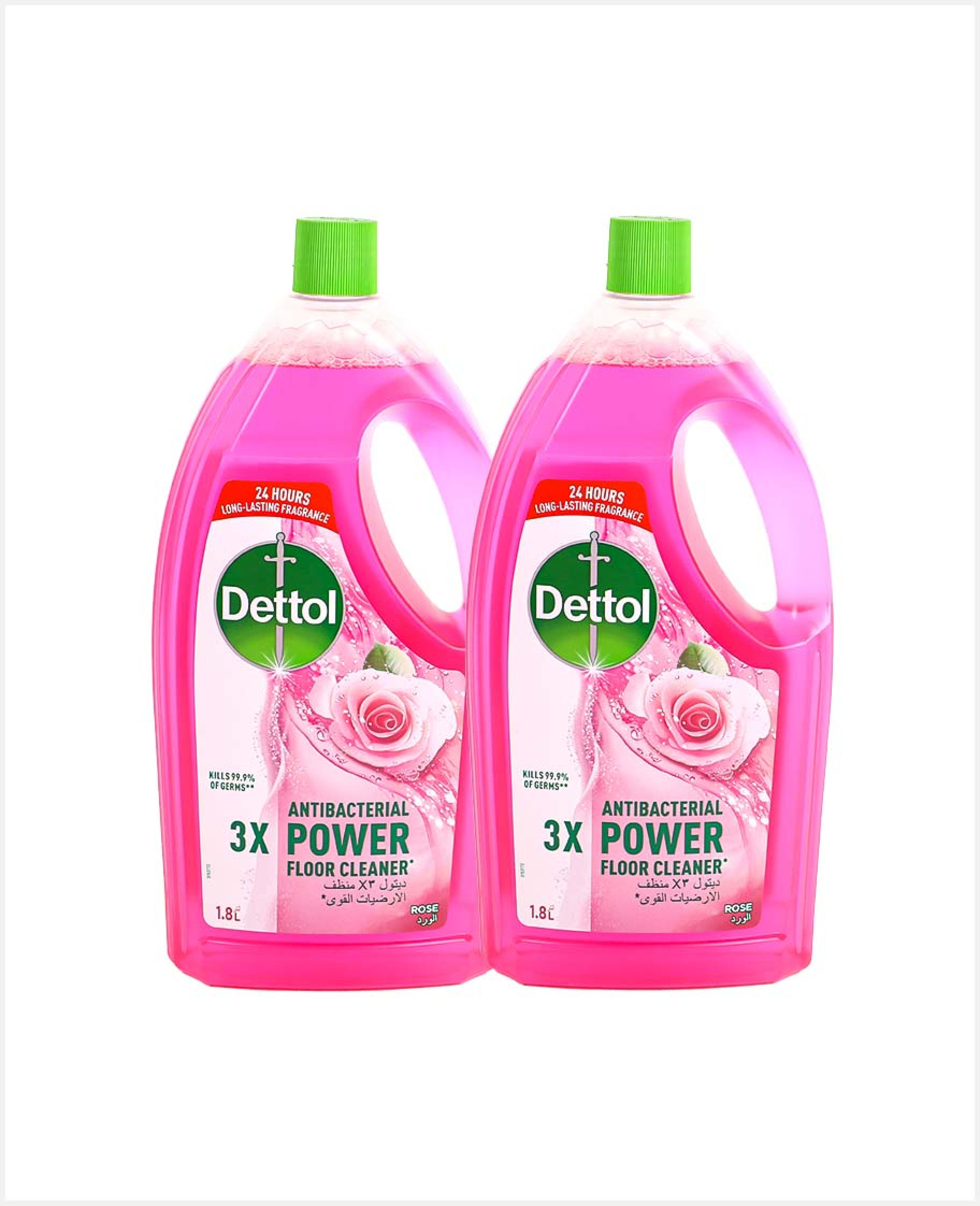 Dettol Antibacterial 3x Power Floor Cleaner Rose 2x1.8ltr