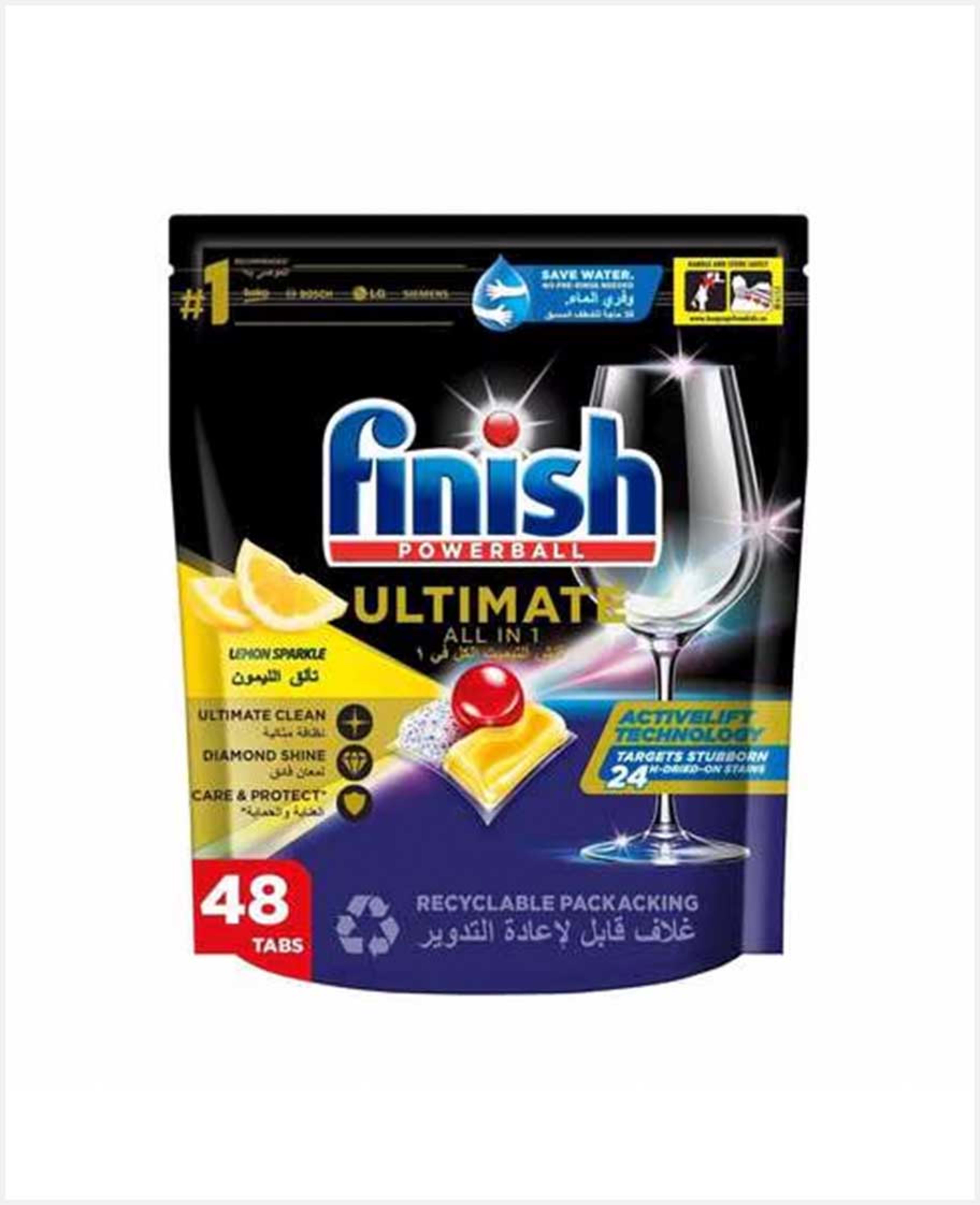 Finish Ultimate All in 1 Powr Ball Lemon Spark 48tab 619.2gm