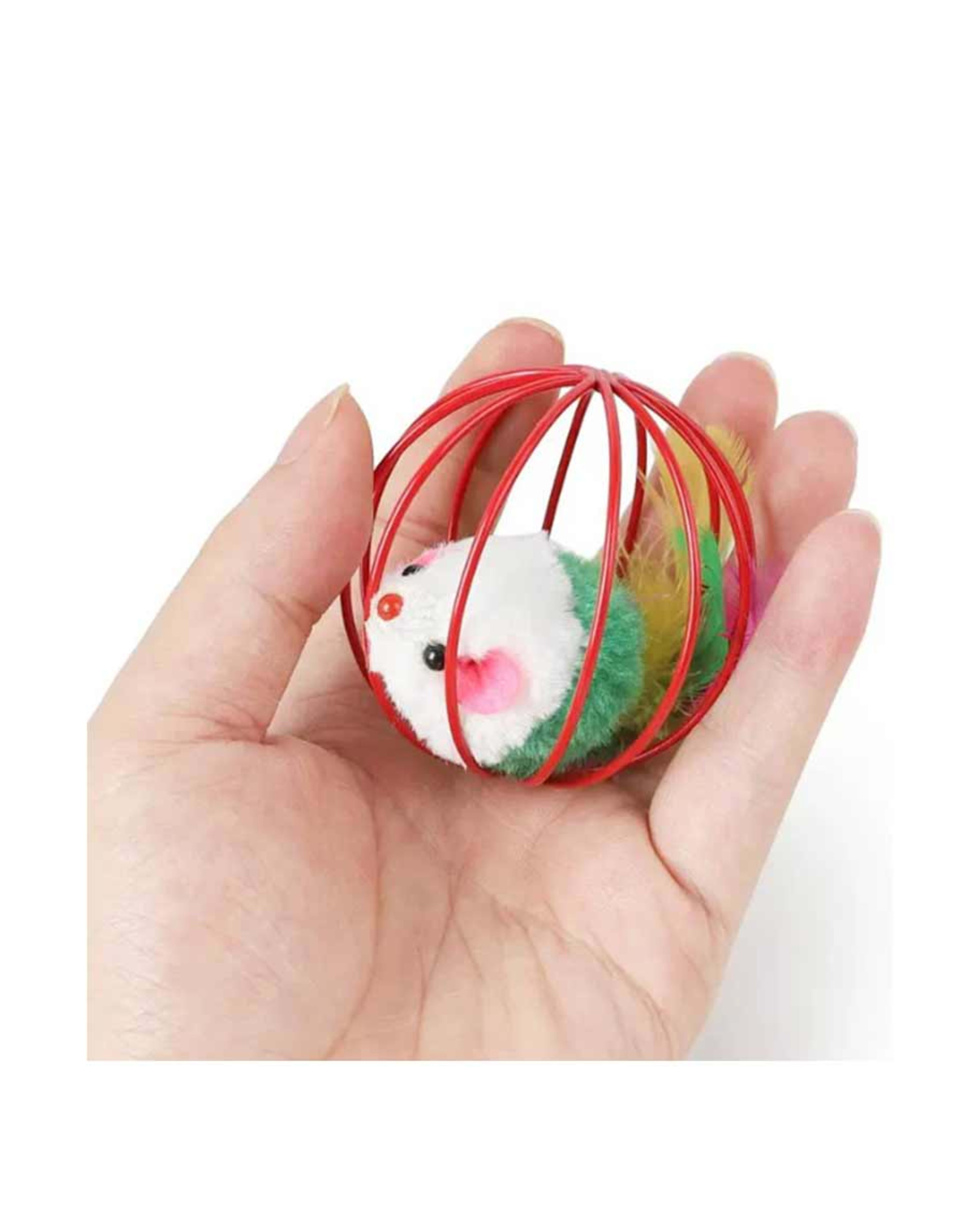 Pets Love Earth Plush Mouse in Cage Cat Toy