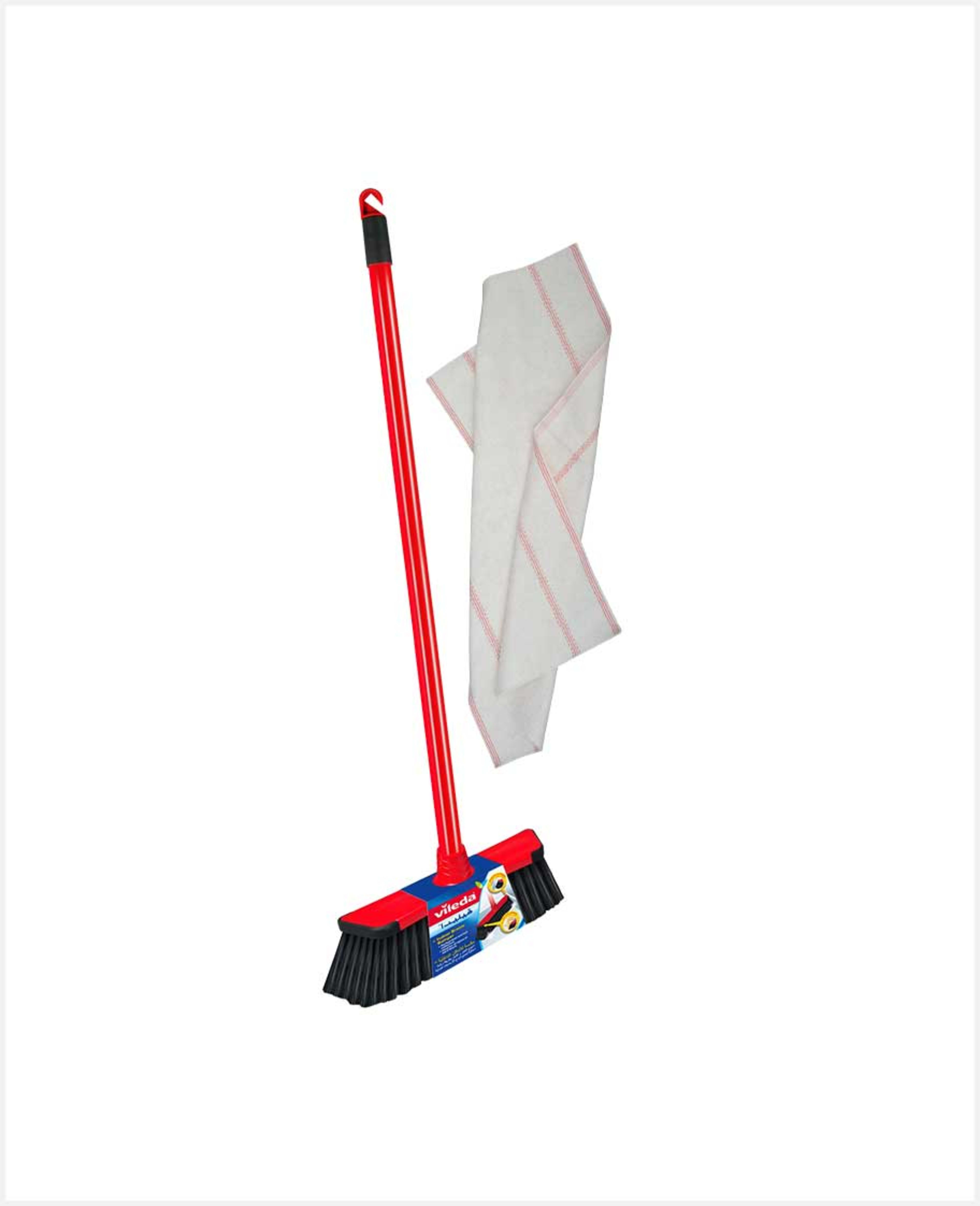 Vileda Indoor Broom Bumper with Stick+floor Cloth