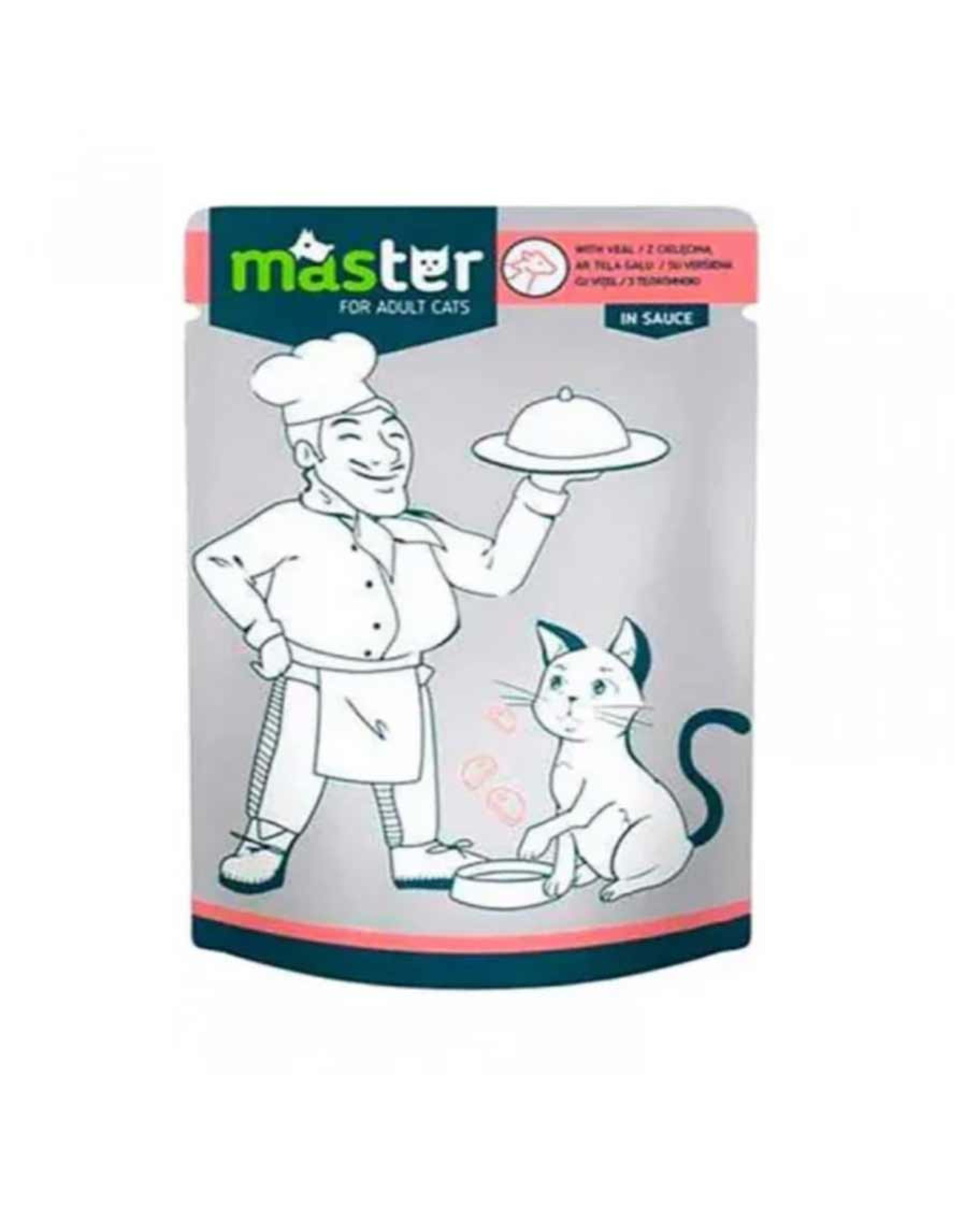Master for Adult Cats Food with Beef in Sauce 80gm