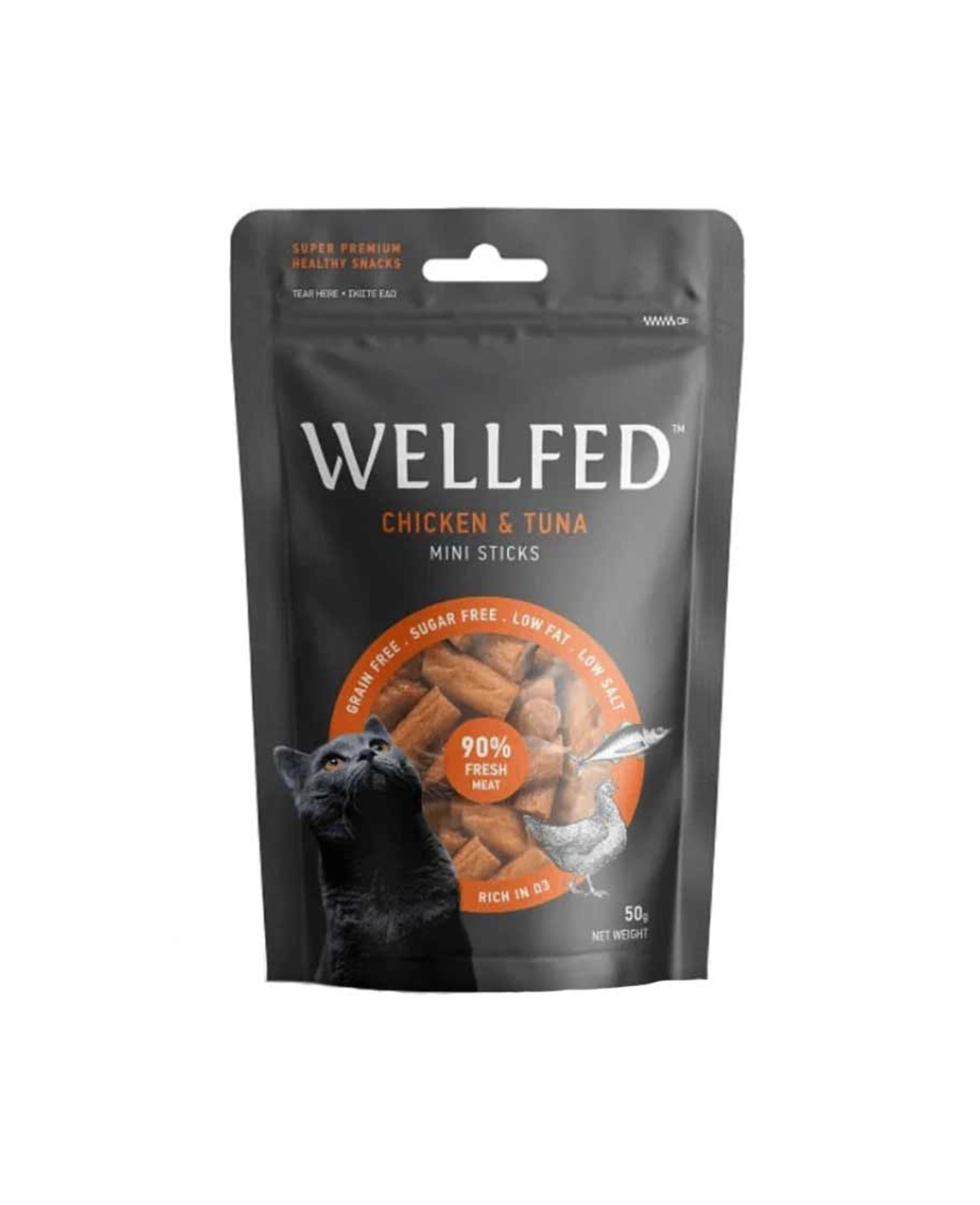 Wellfed Chicken & Tuna Mini Sticks for Cat 50gm