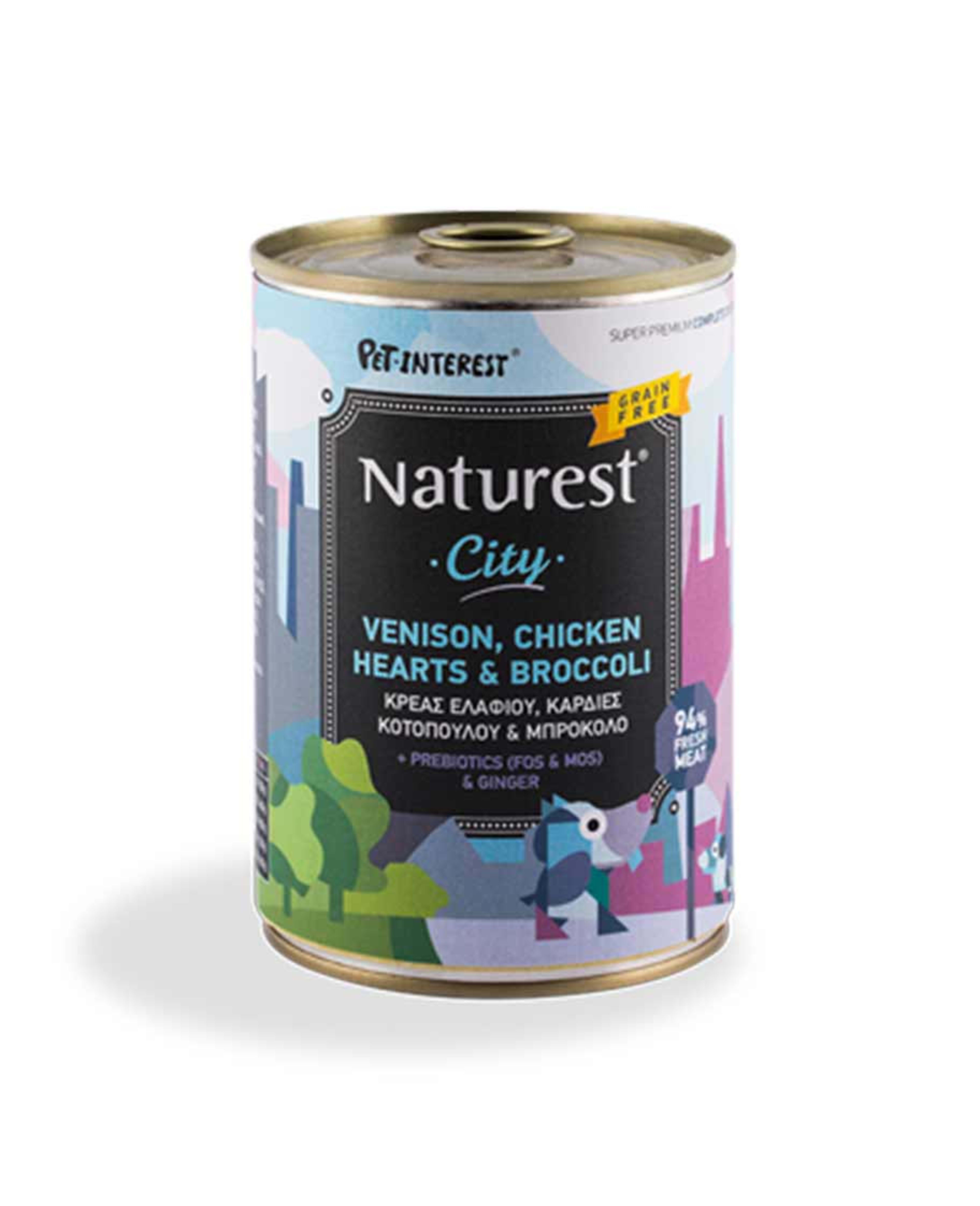 Naturest City Venison Chicken Hearts & Broccoli Complete Dog Food 400gm