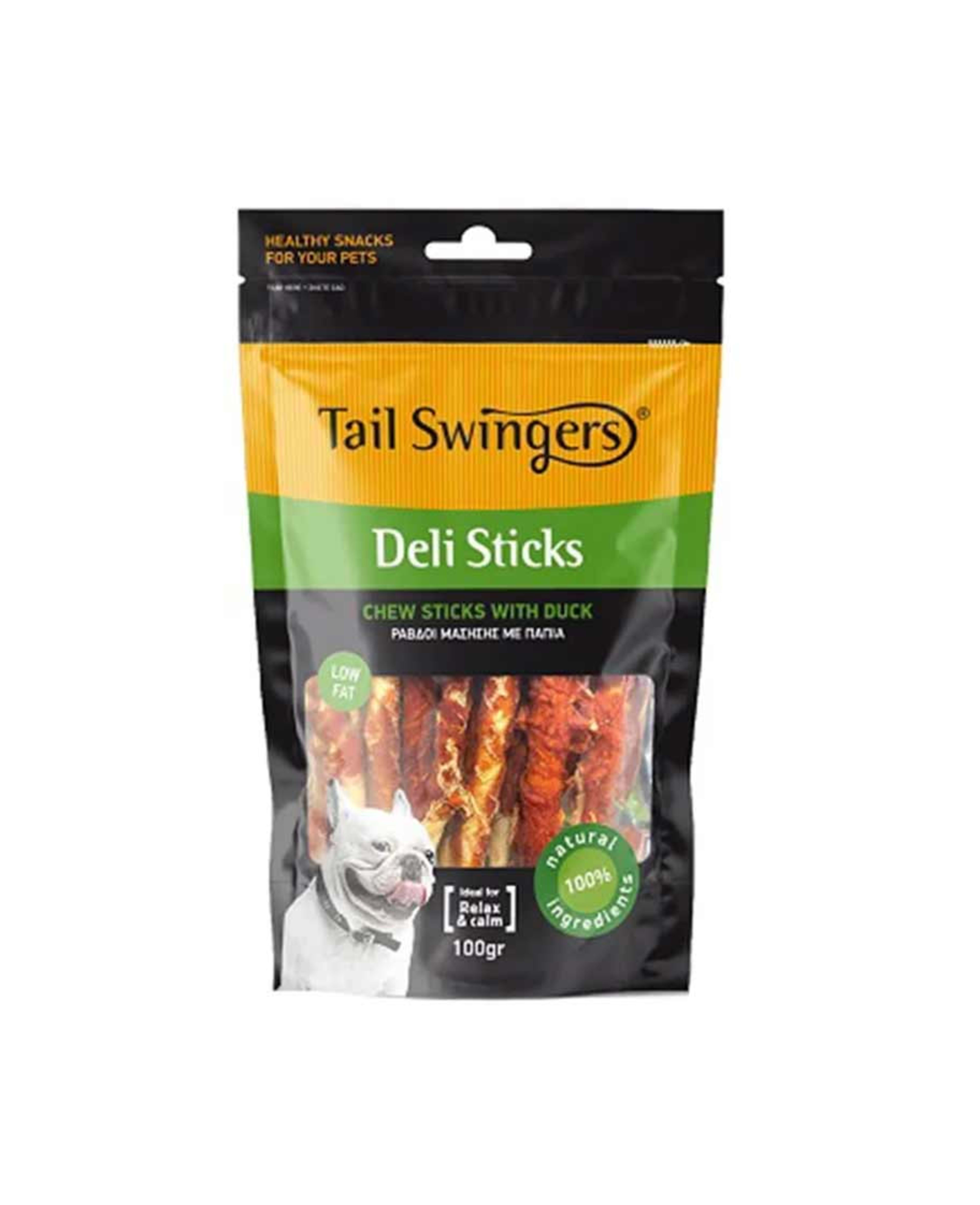 Tail Swingers Deli Chew Sticks with Duck for Dog 100gm