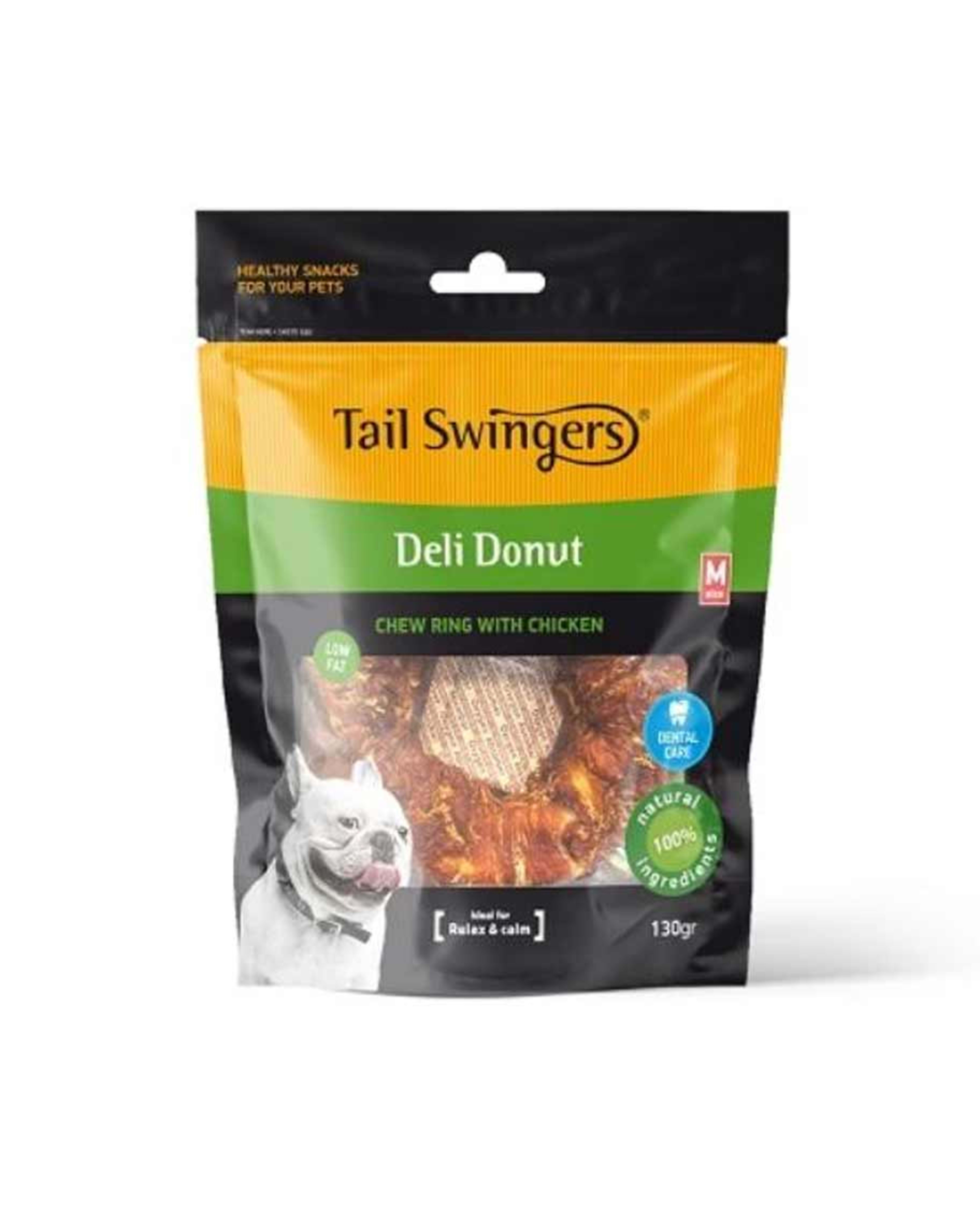 Tail Swingers Deli Donut Chew Ring with Chicken for Dog 75gm