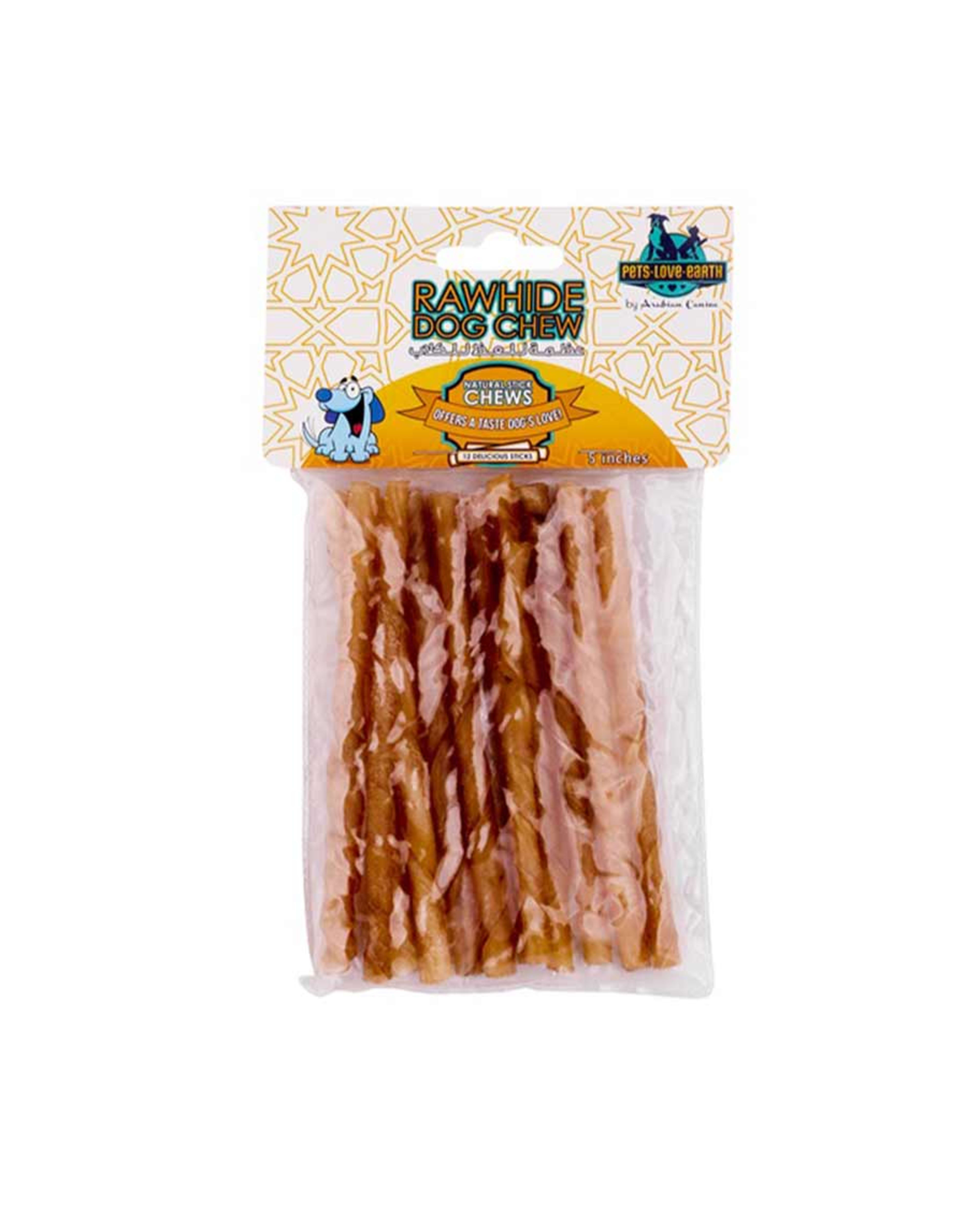 Pets Love Earth Rawhide Chew Sticks for Dog 12pcs