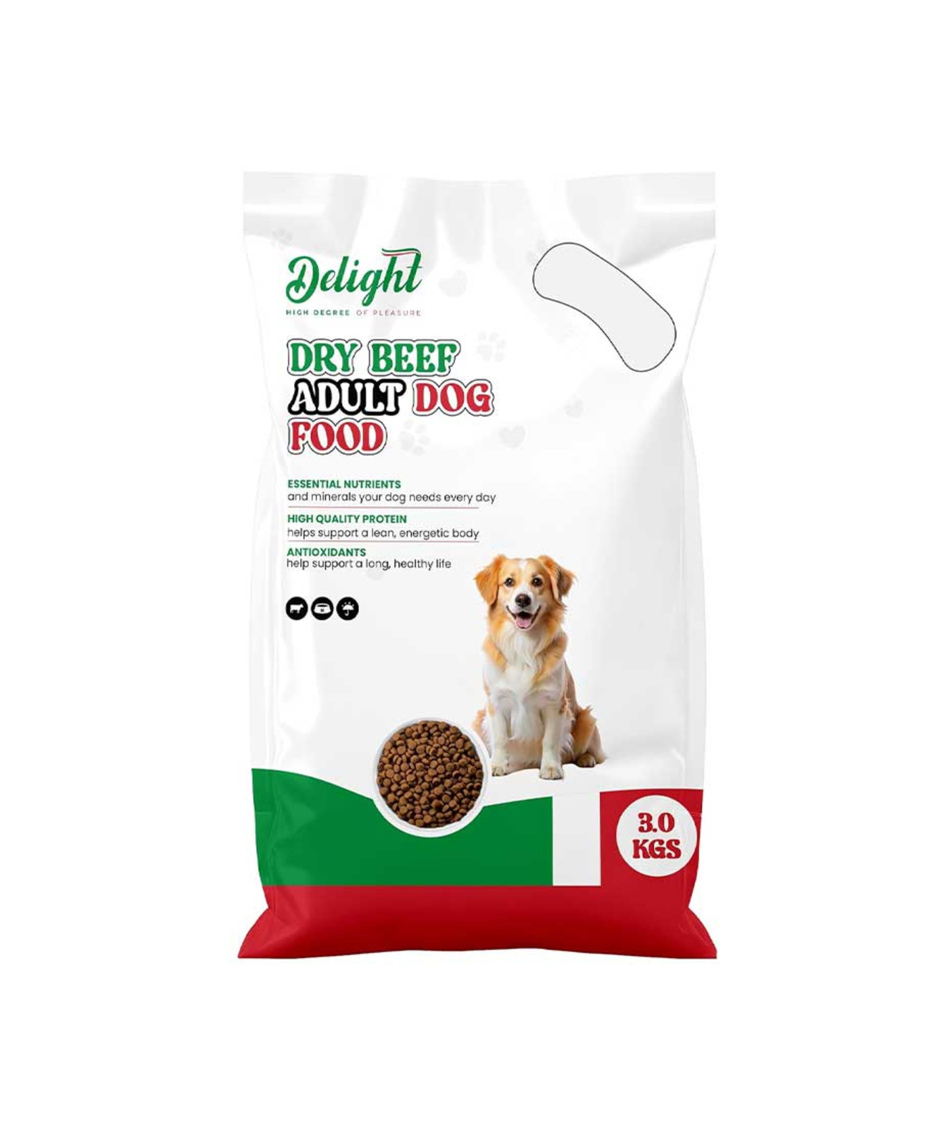 Delight Dry Beef Adult Dog Food 3kg
