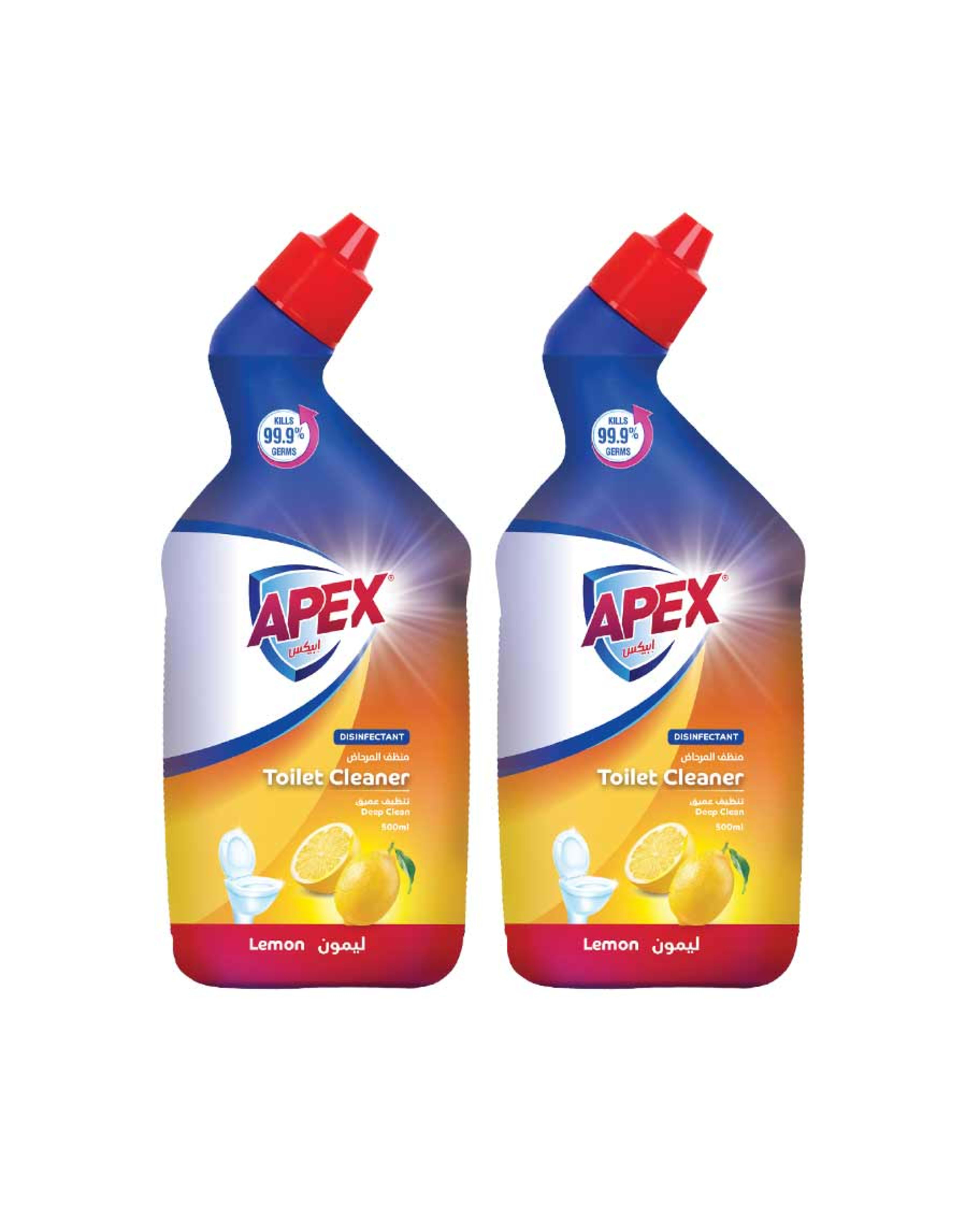 Apex Disinfectant Toilet Cleaner Lemon 2x750ml