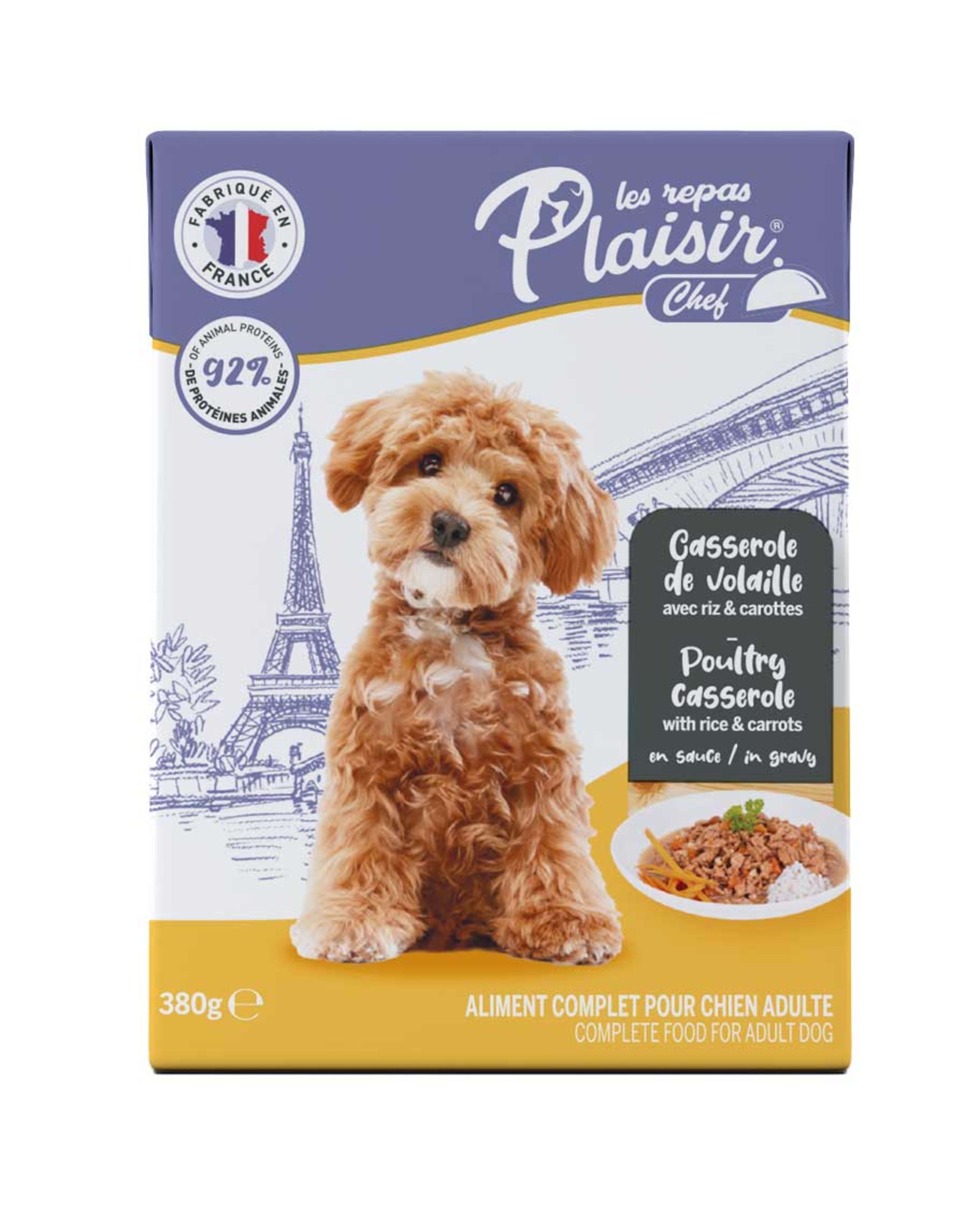 Plaisir Chef Dog Poultry Casserole with Rice & Carrots 380gm