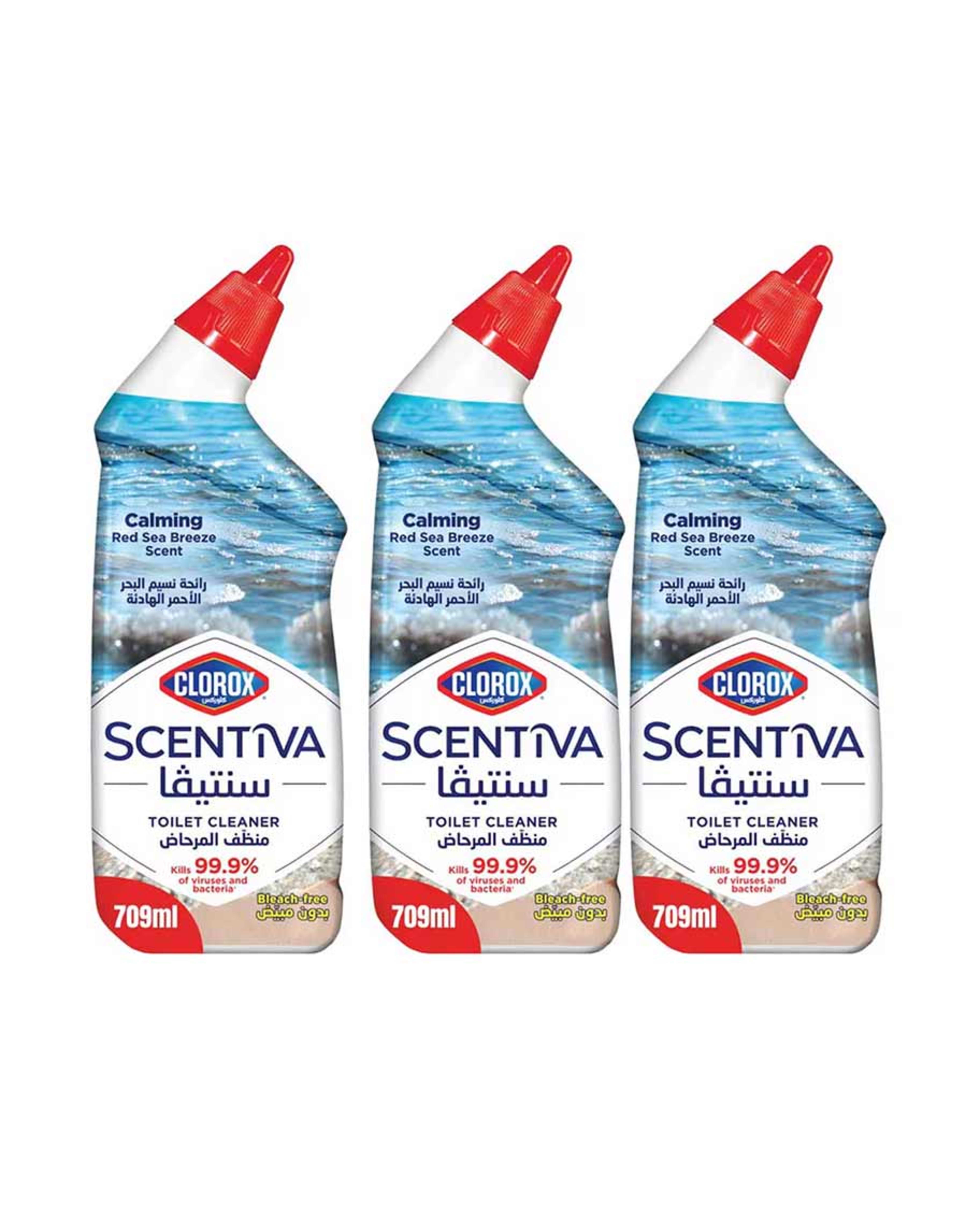 Clorox Scentiva Calming Red Sea Breeze Toilet Cleaner 709ml 2+1free